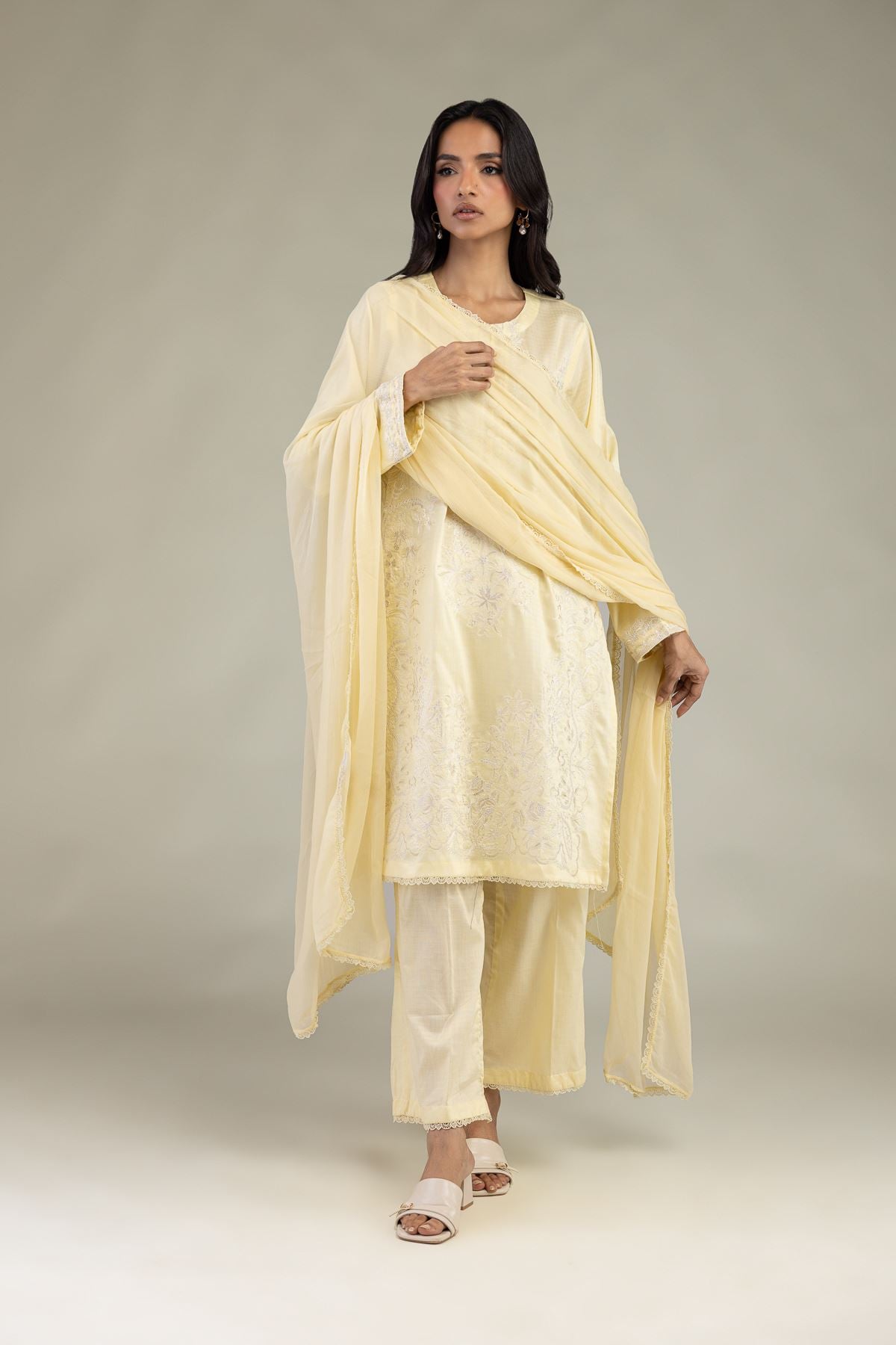 Embroidered Dobby Tailored 3-Piece Set - 1-26-229-B-F1-VG
