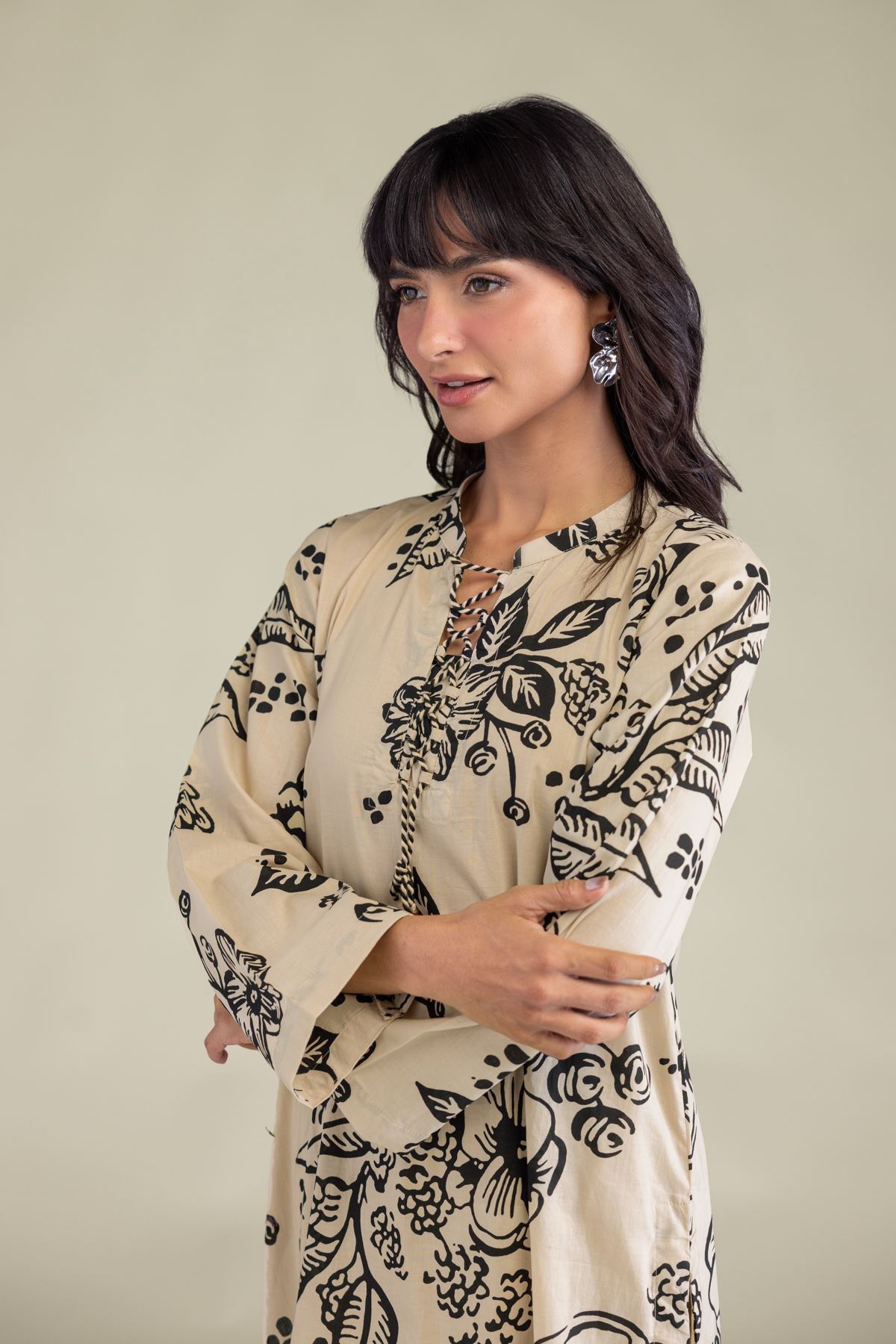 Printed Cambric Floral Cambric Kurta - 1-26-231-A-D1-VG