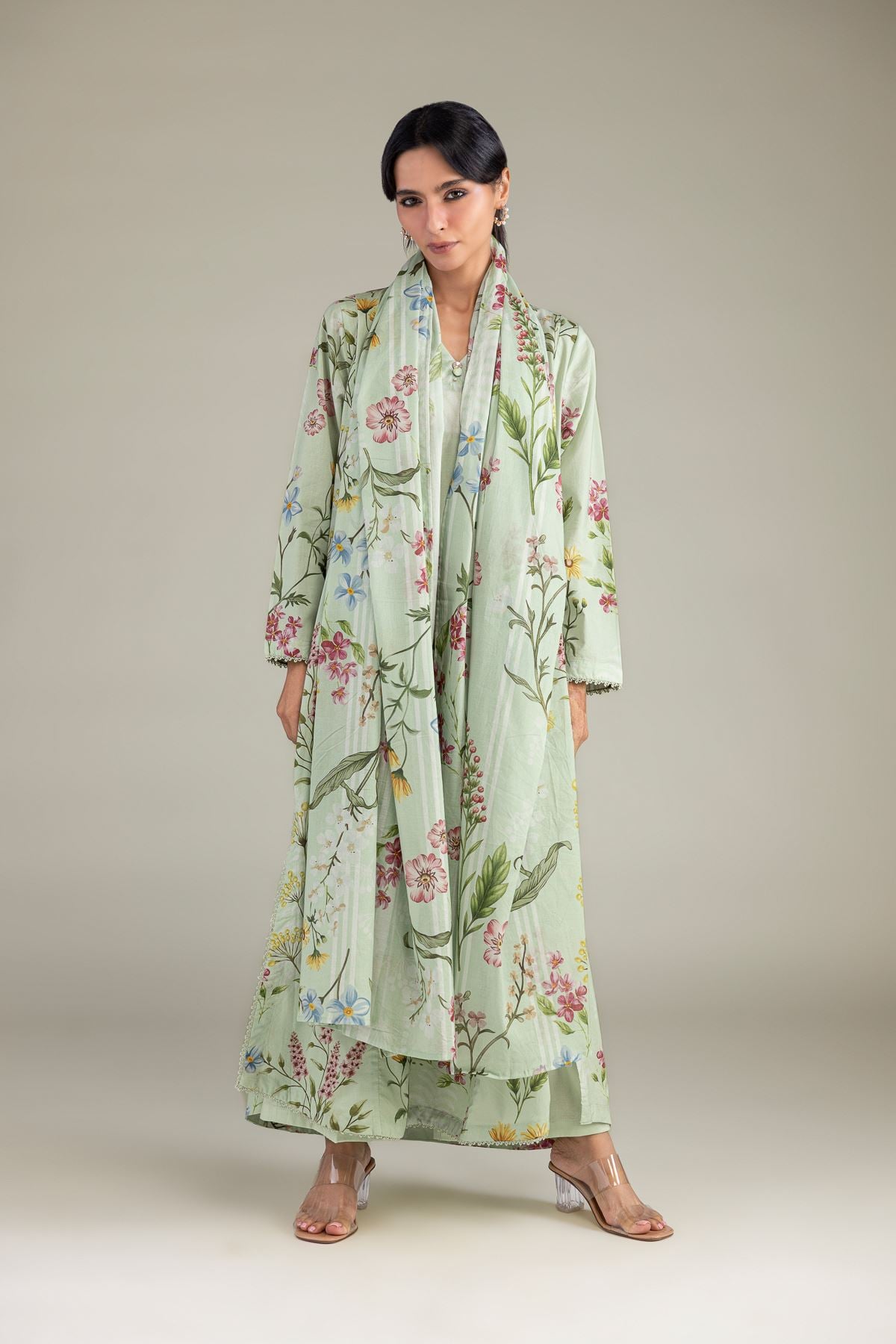 Printed Cambric Mint Cambric Pants - 1-26-102-A-F-VG