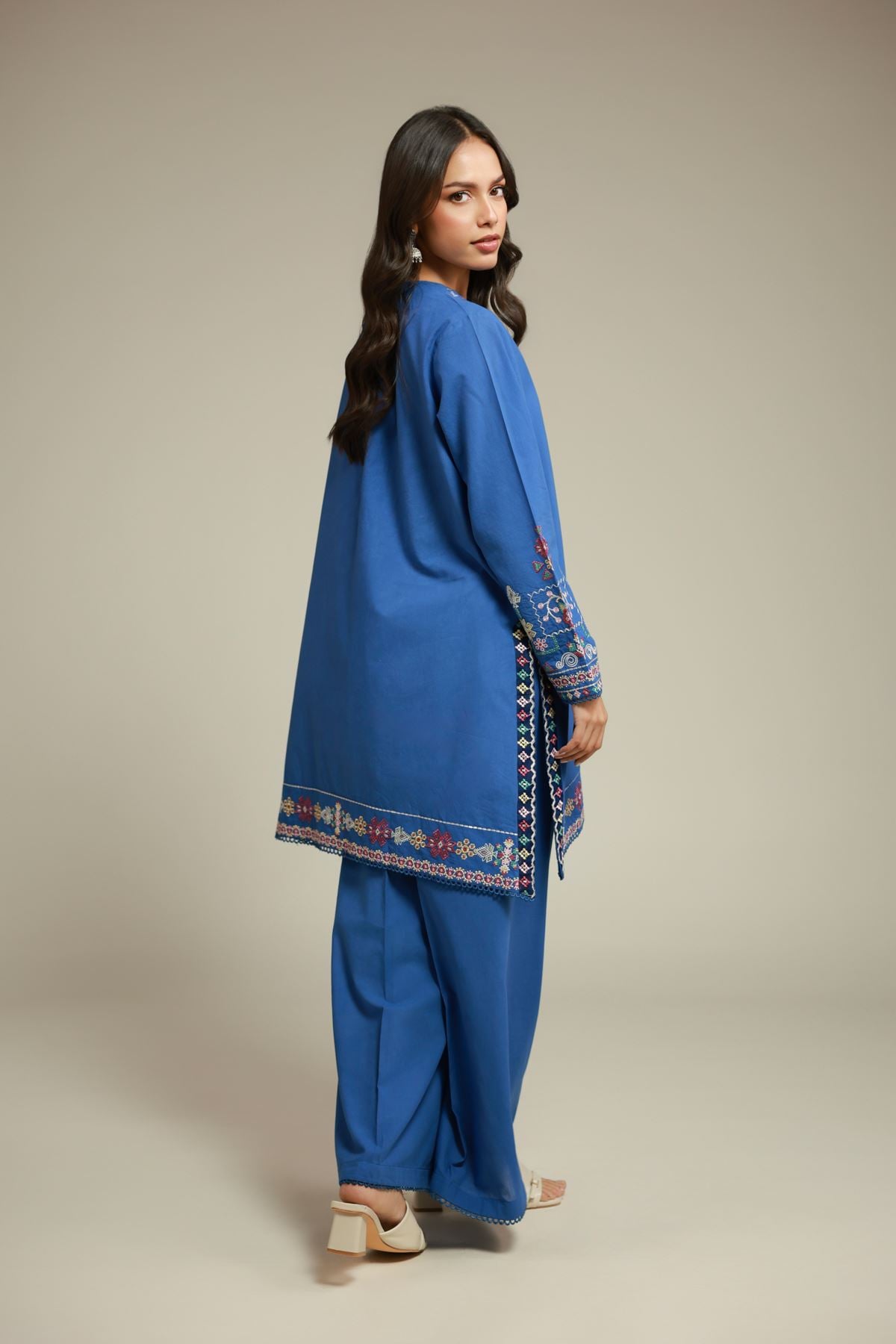Embroidered Cambric 2-Piece Tailored Set - 2-26-107-A-F-VG