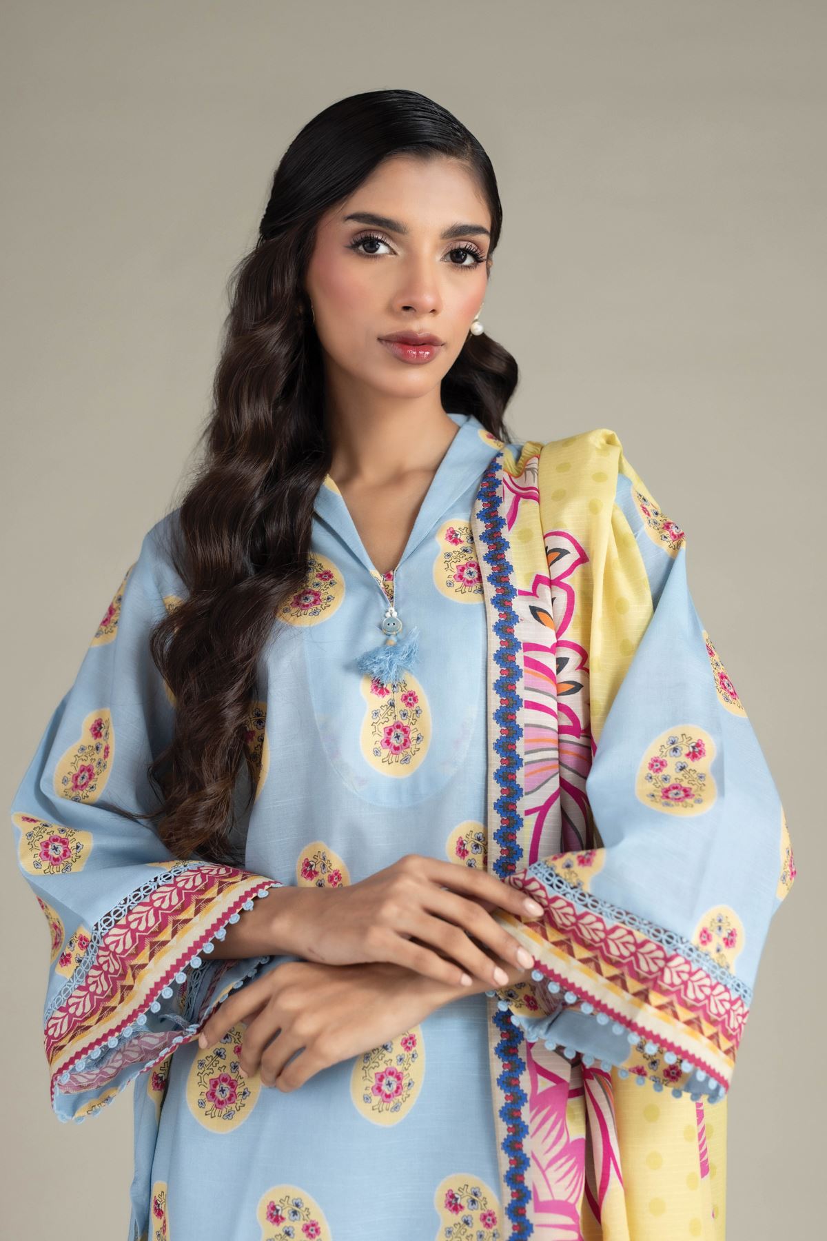 Printed Cambric Tailored 3-Piece Set - T-A33-26-104FD1-VG