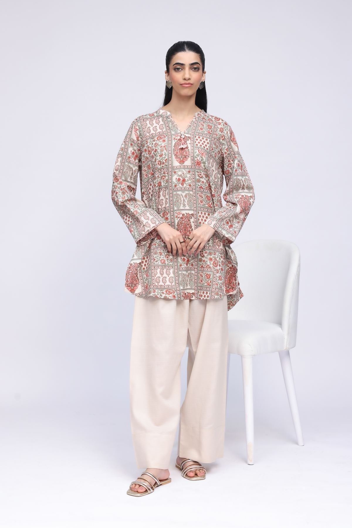Buy Kurta | 2100.00 PKR | 25-04EX18-10TA-VG_MULTI | Khaadi