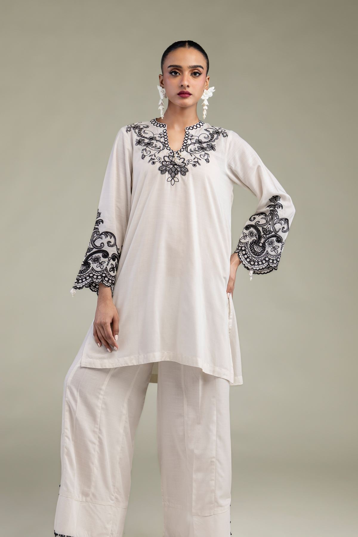 Embroidered Raw Silk Raw Silk Kurta - 8-26-303-A-C1-VG