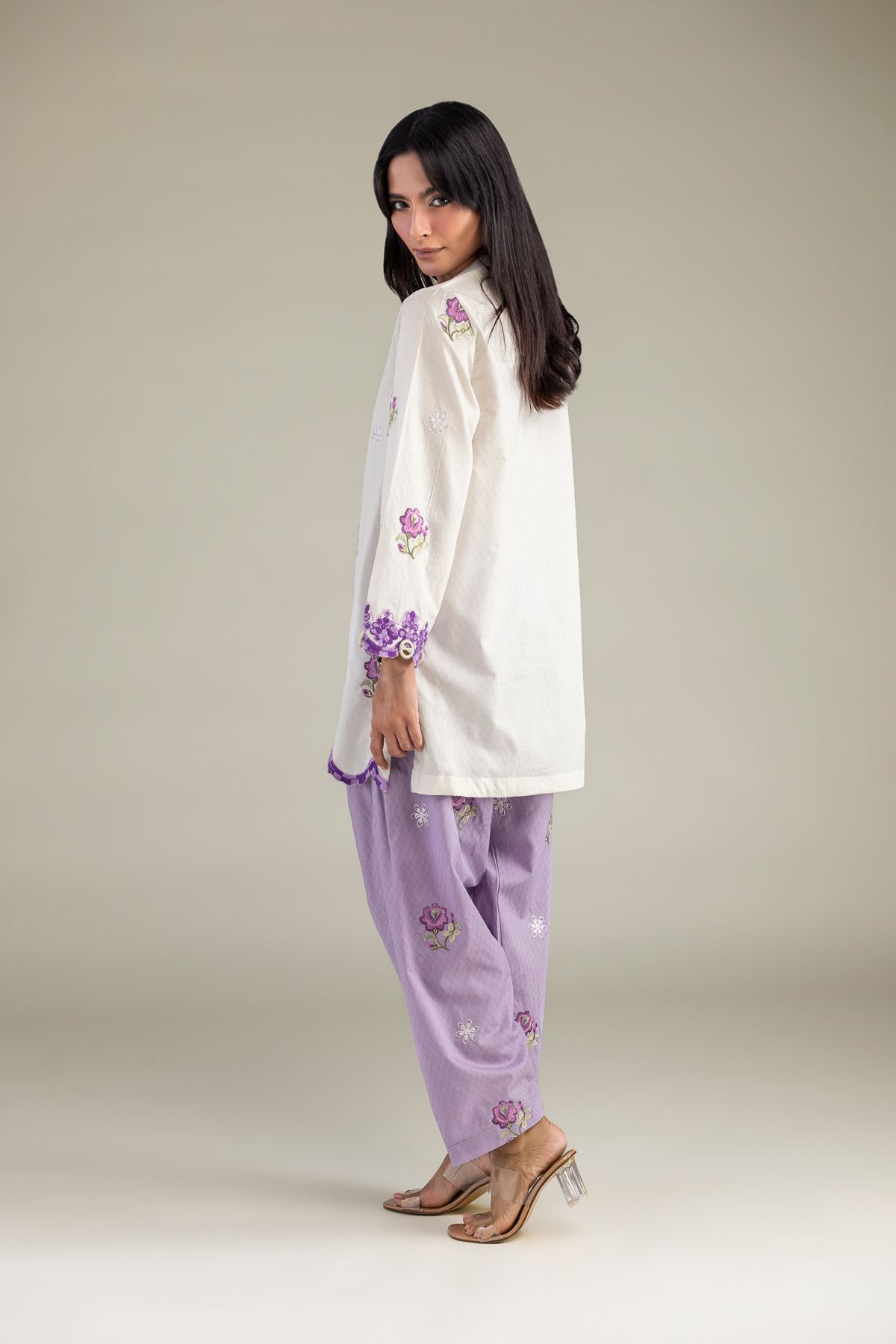Embroidered Cotton Dobby Floral Cotton Shalwar - 12-26-301-A-E1-VG