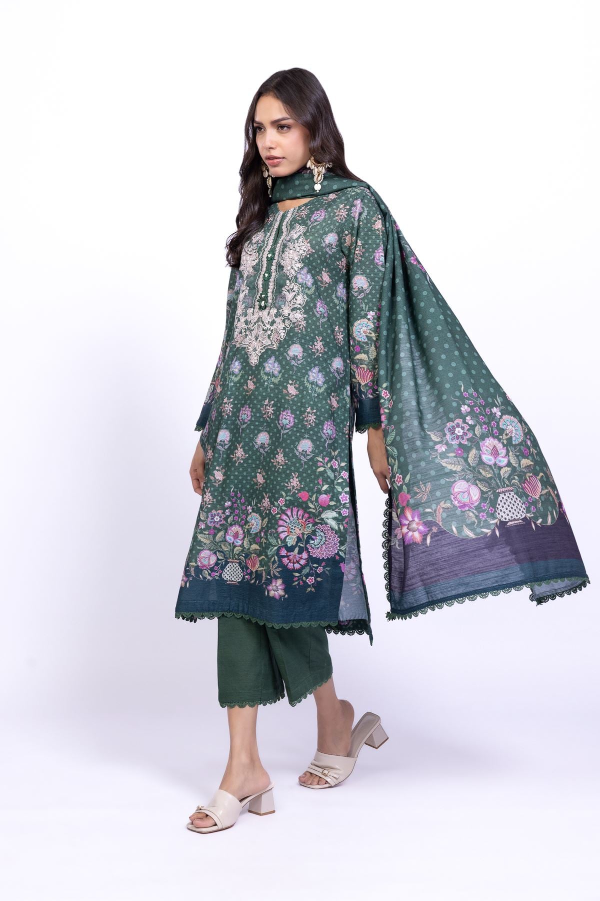 Dyed Khaddar Pants - 1-26-102-A-F-VG