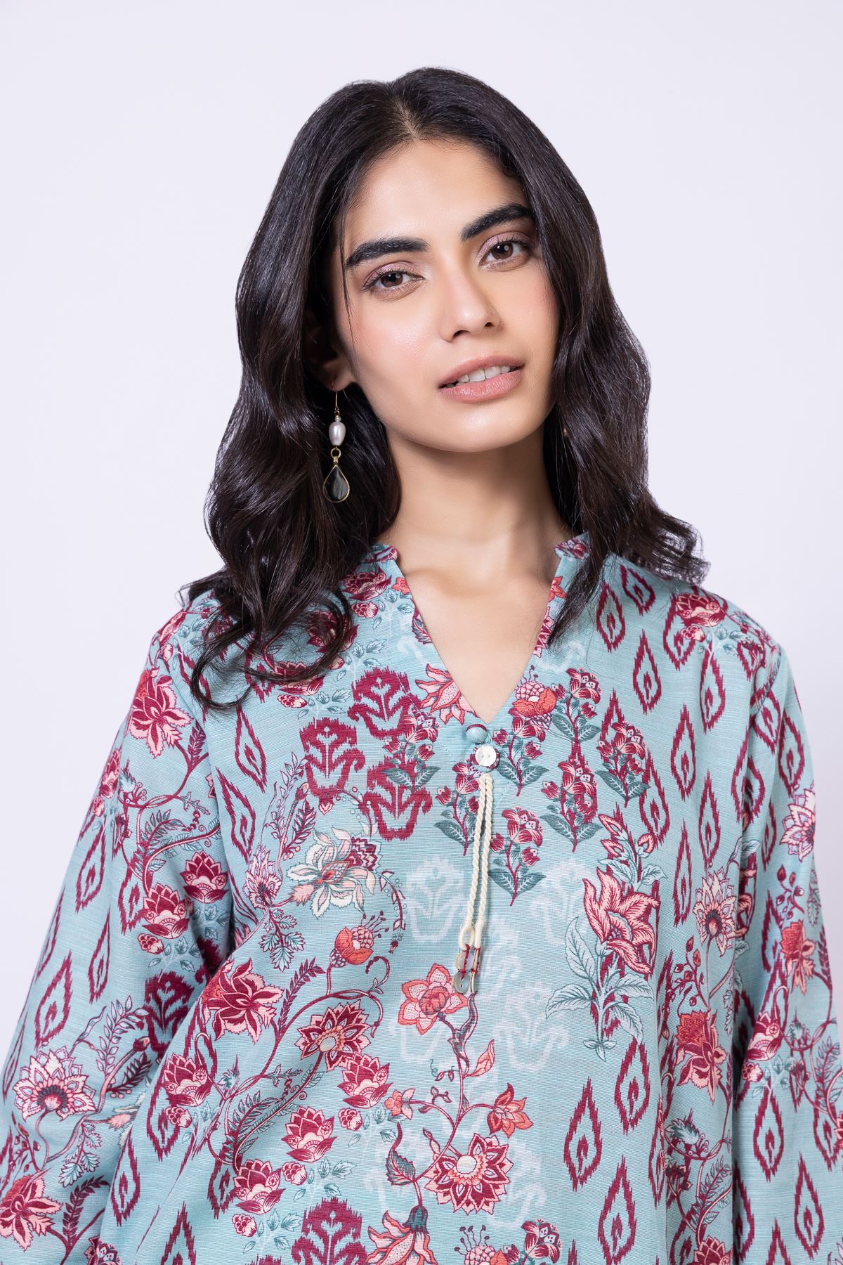 Printed Textured Cotton Kurta - 25-09-11E2-08TA-VG