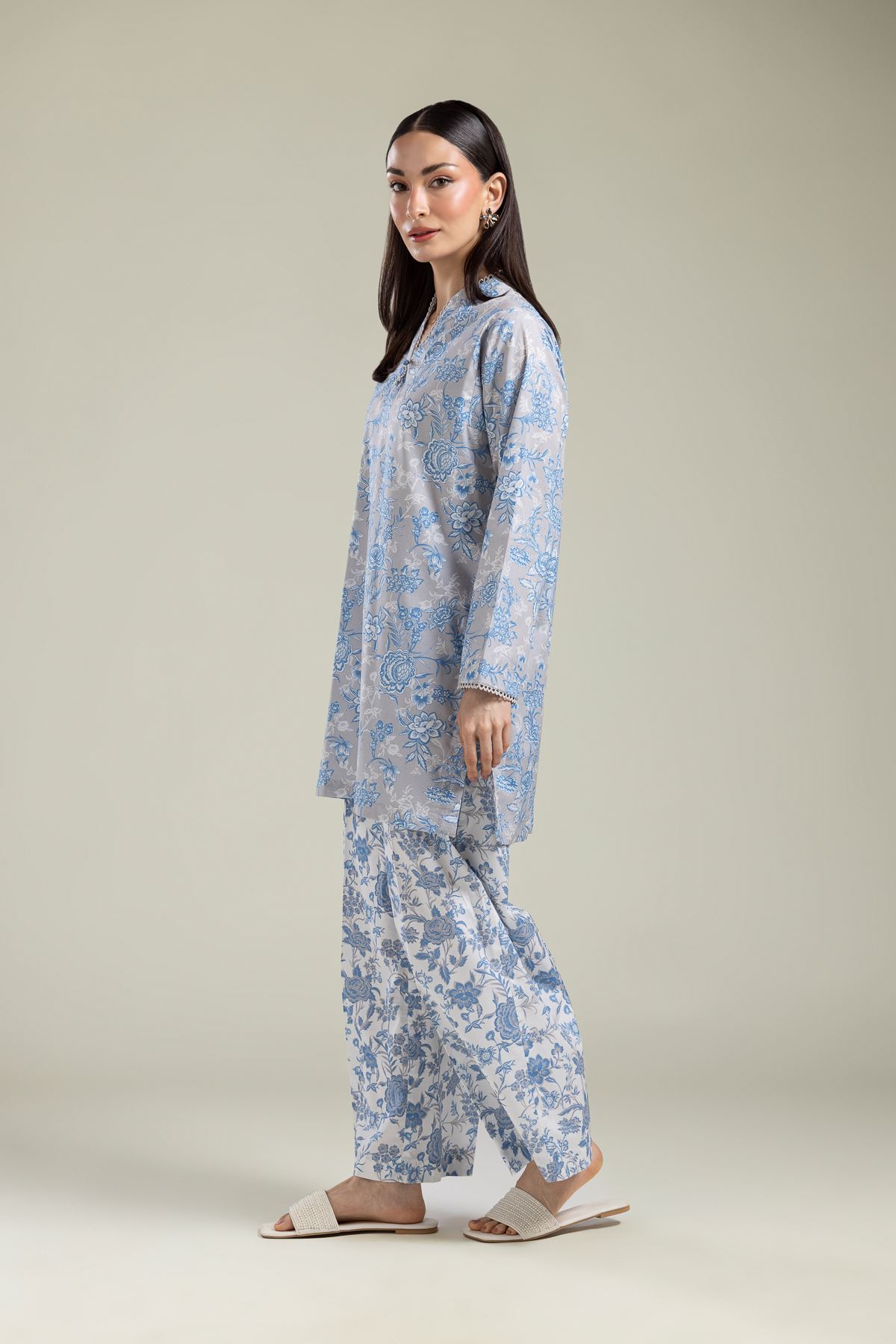 Printed Cotton Viscose Pants - 1-26-135-A-C-VG