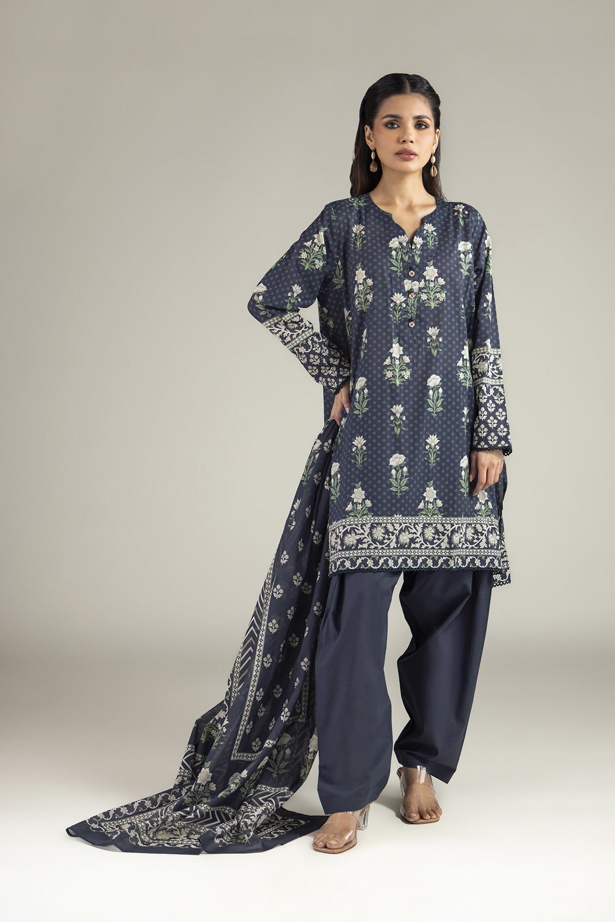 Printed Lawn Lawn Tailored 3-piece - 1-26-202-A-F2-VG