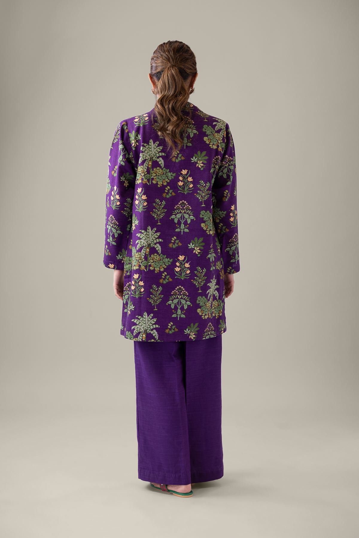 Printed Khaddar Kurta - 25-09-12E2-02TA-VG