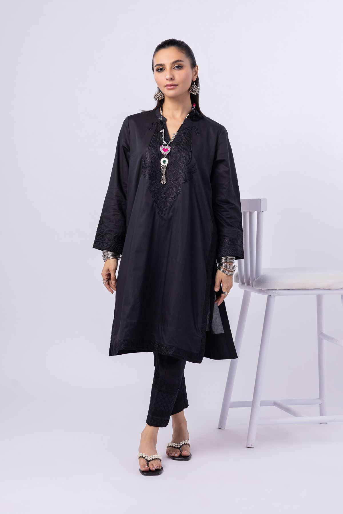 Embroidered Cambric Pants - 25-04E43-02BA-VG