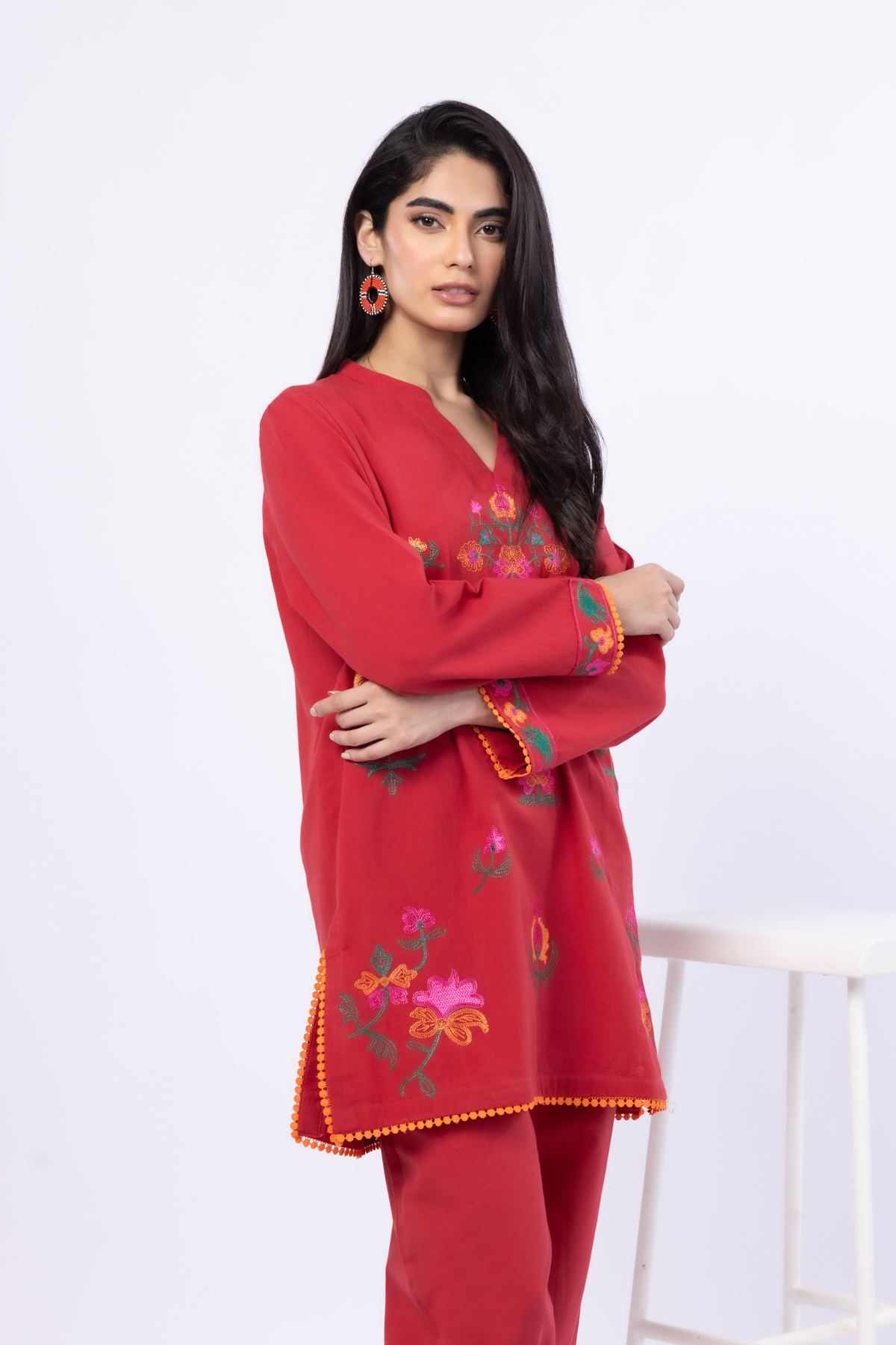Embroidered Handwoven Cotton Kurta - 25-09-9S3-07TB-VG
