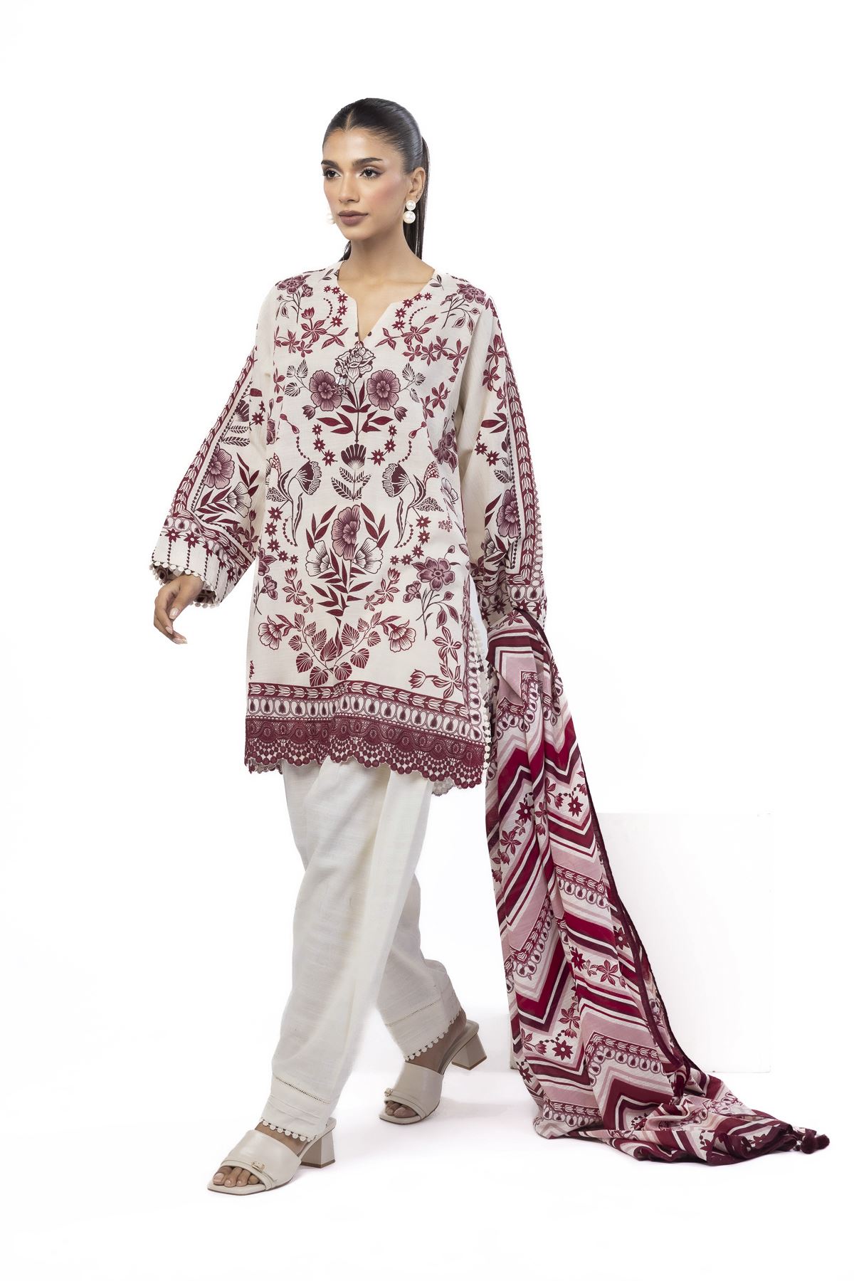 Embroidered Khaddar Fabrics 3 Piece - KW67B-VG