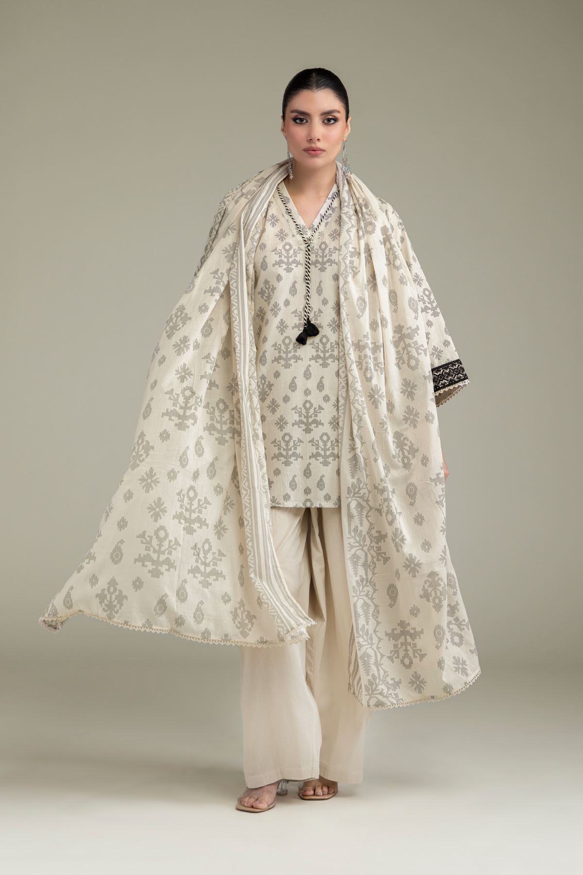Embroidered Lawn Lawn Dupatta - 1-26-238-A-G1-VG
