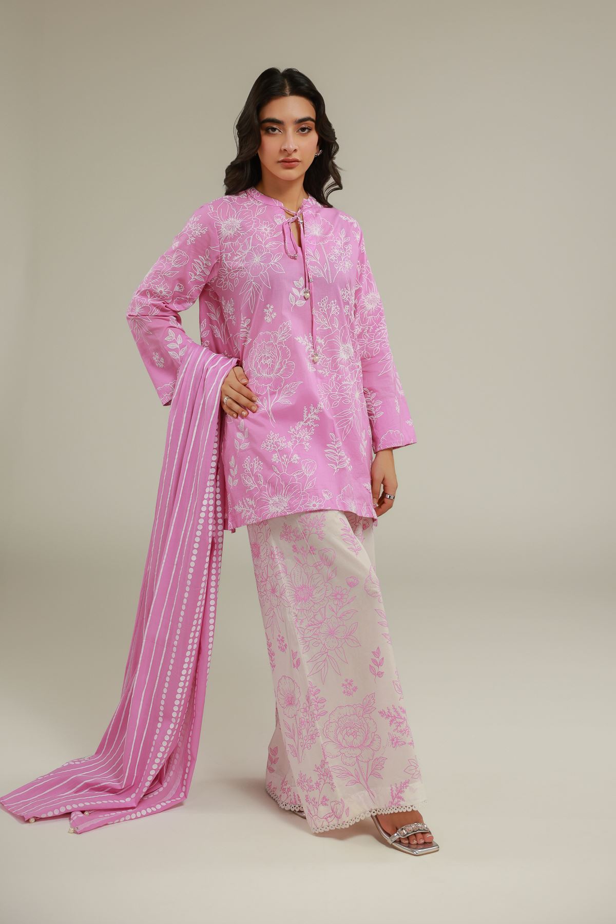 Lawn Striped Lawn Dupatta - T-A22-26-113FC1-VG