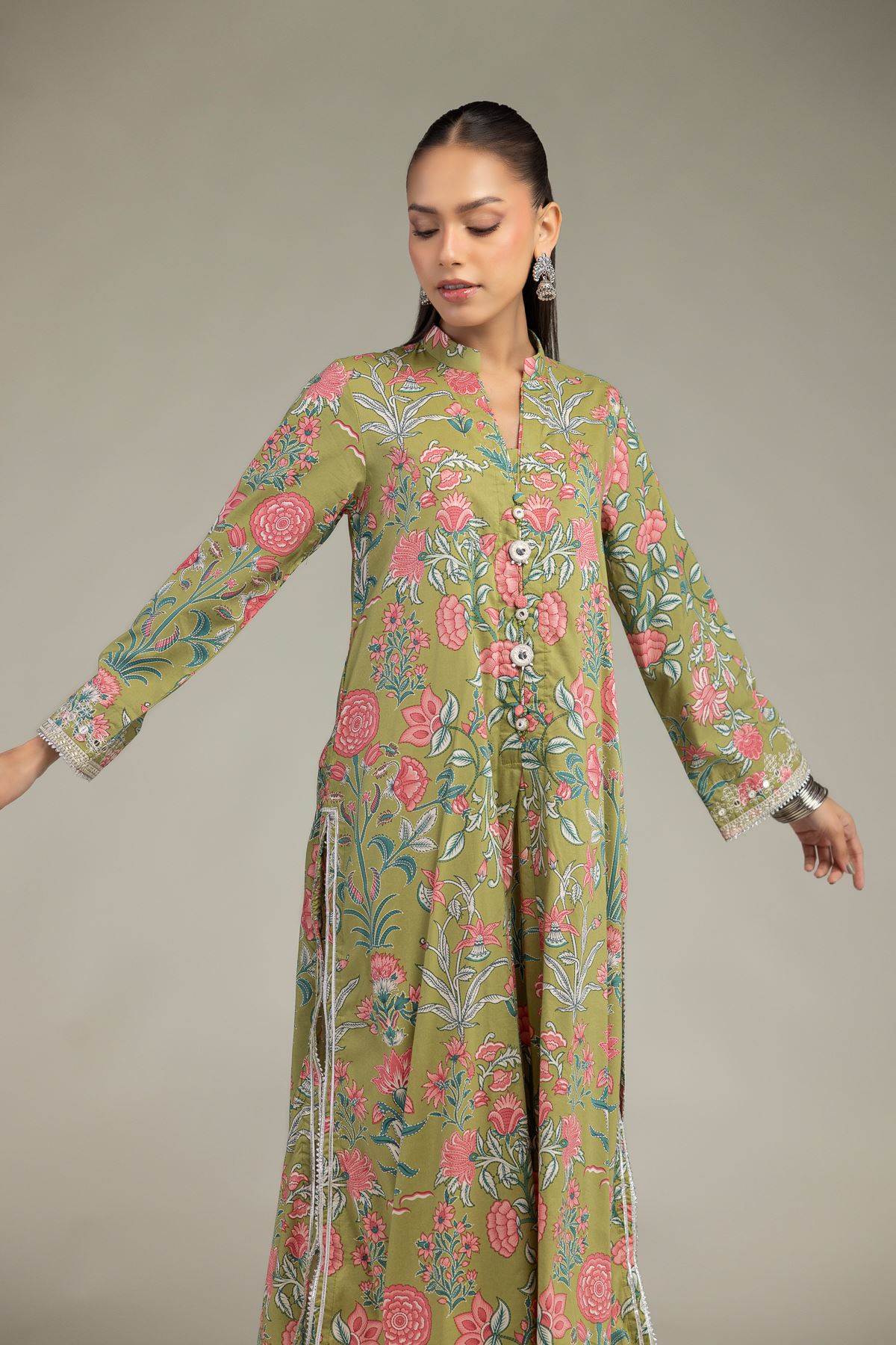 Embroidered Cotton Viscose Cotton Viscose Kurta - 12-26-106-F-D-VG