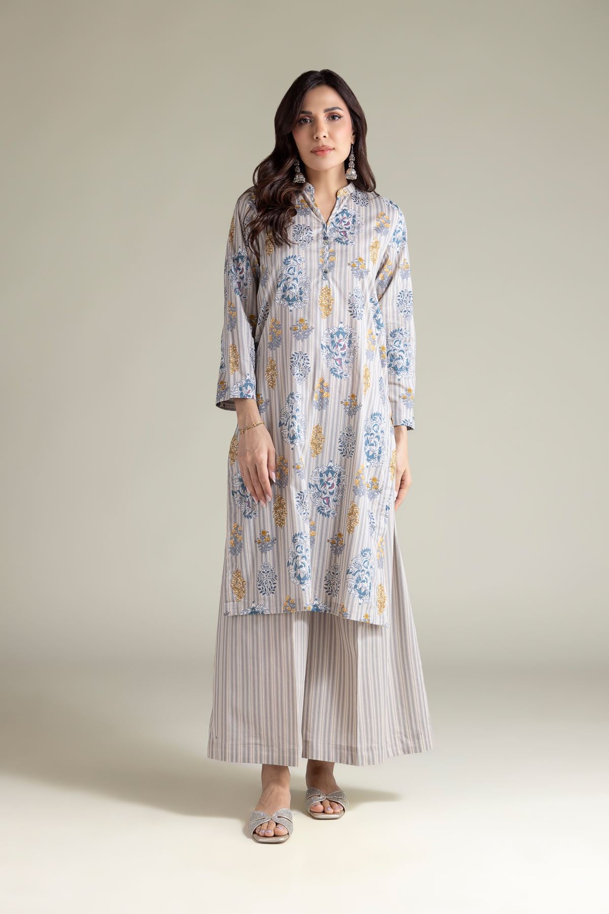 Embroidered Cambric Summer Cambric Pants - 1-26-139-A-D-VG