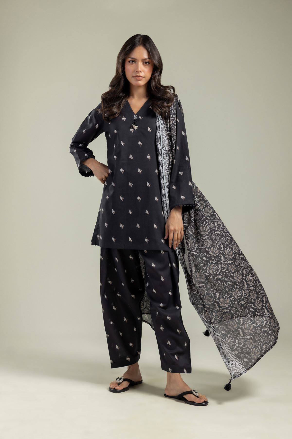 Printed Lawn Dupatta - 25-10-10S5-10TA-VG