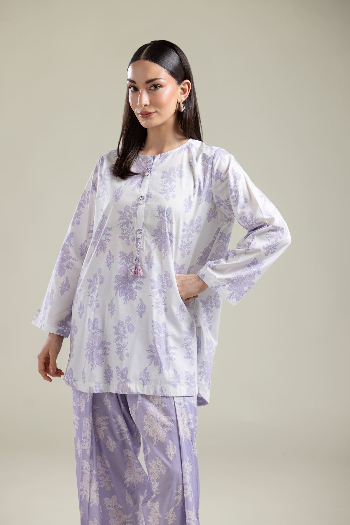 Printed Cotton Viscose Short Cotton Kurta - 25-09-10E4-05BA-VG