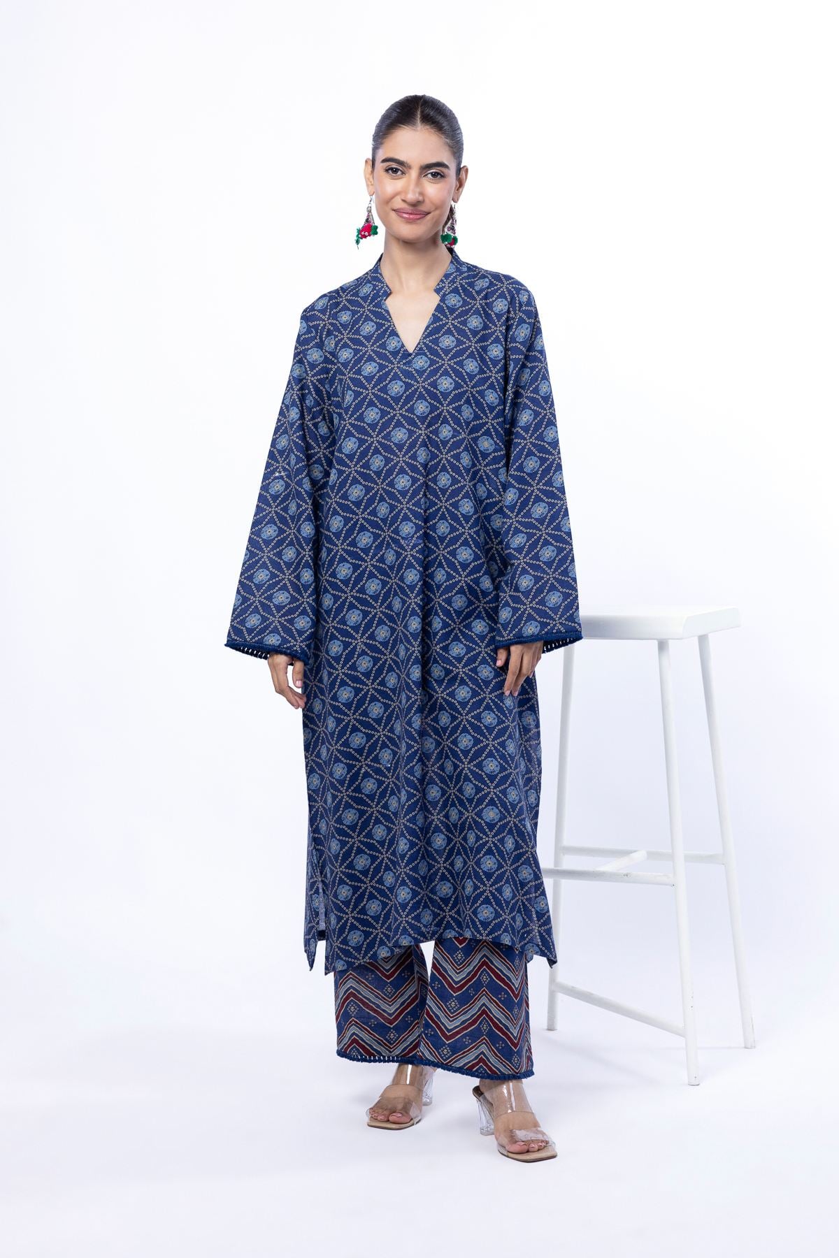 Printed Khaddar Tailored 2 Piece | Top and Bottom - LKN86AST-VG