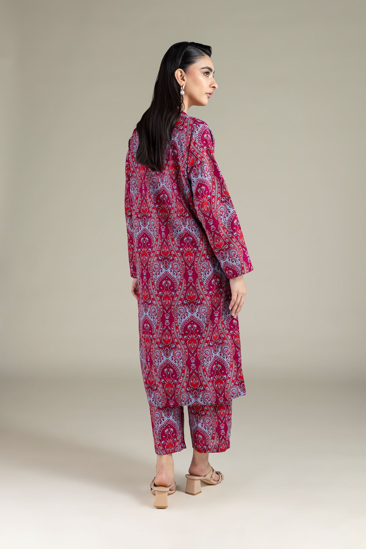 Printed Textured Cotton Kurta - 25-10-10S6-05TA-VG