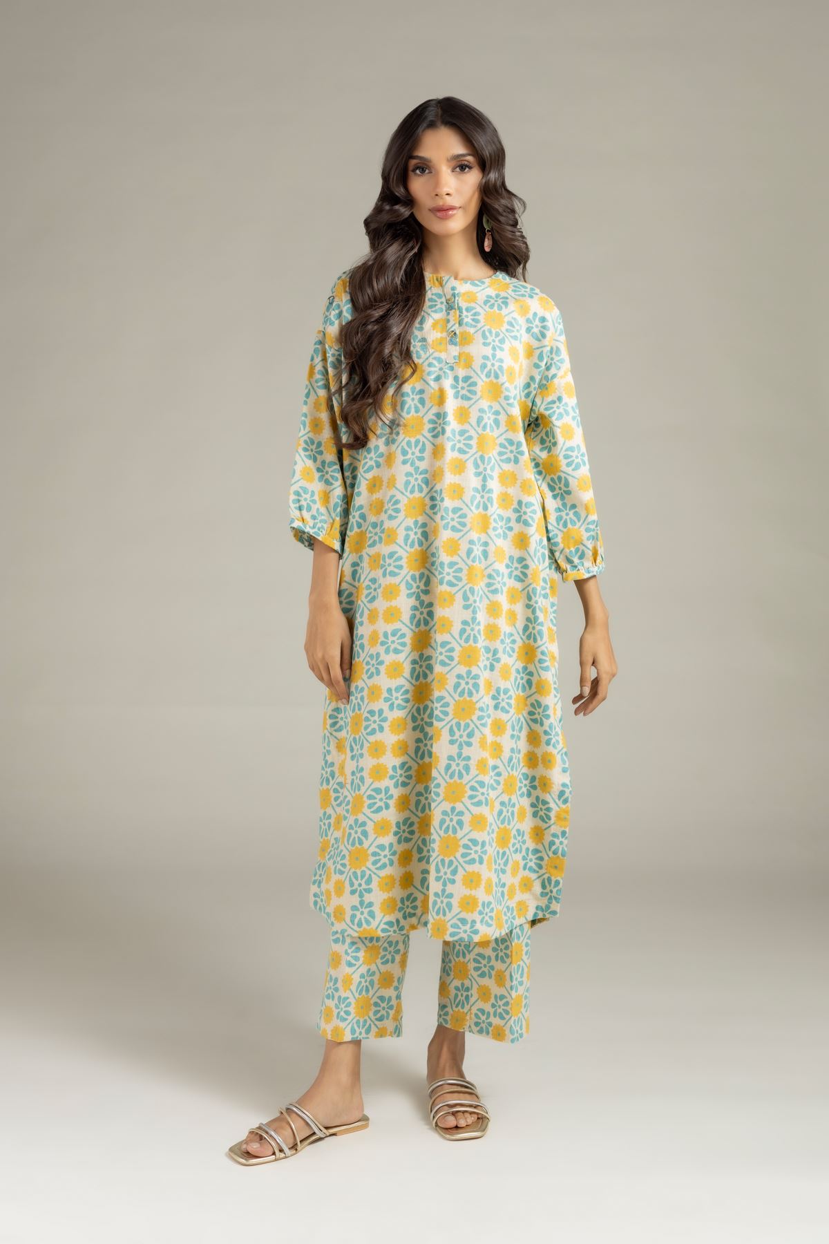 Printed Heavy Textured Cotton Kurta - 25-10-12E9-02TA-VG