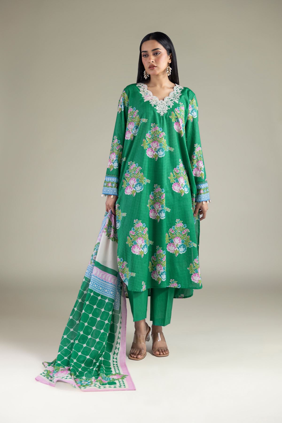 Embroidered Lawn Fabrics 3 Piece - A11-26-114FJ1-VG