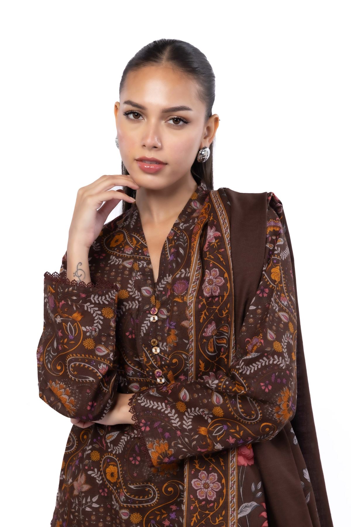 Printed Khaddar Fabrics 3 Piece - KW31A-VG