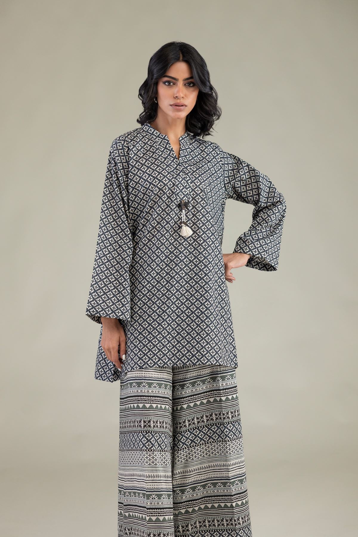 Printed Cambric Short Cambric Kurta - 1-26-216-B-J1-VG