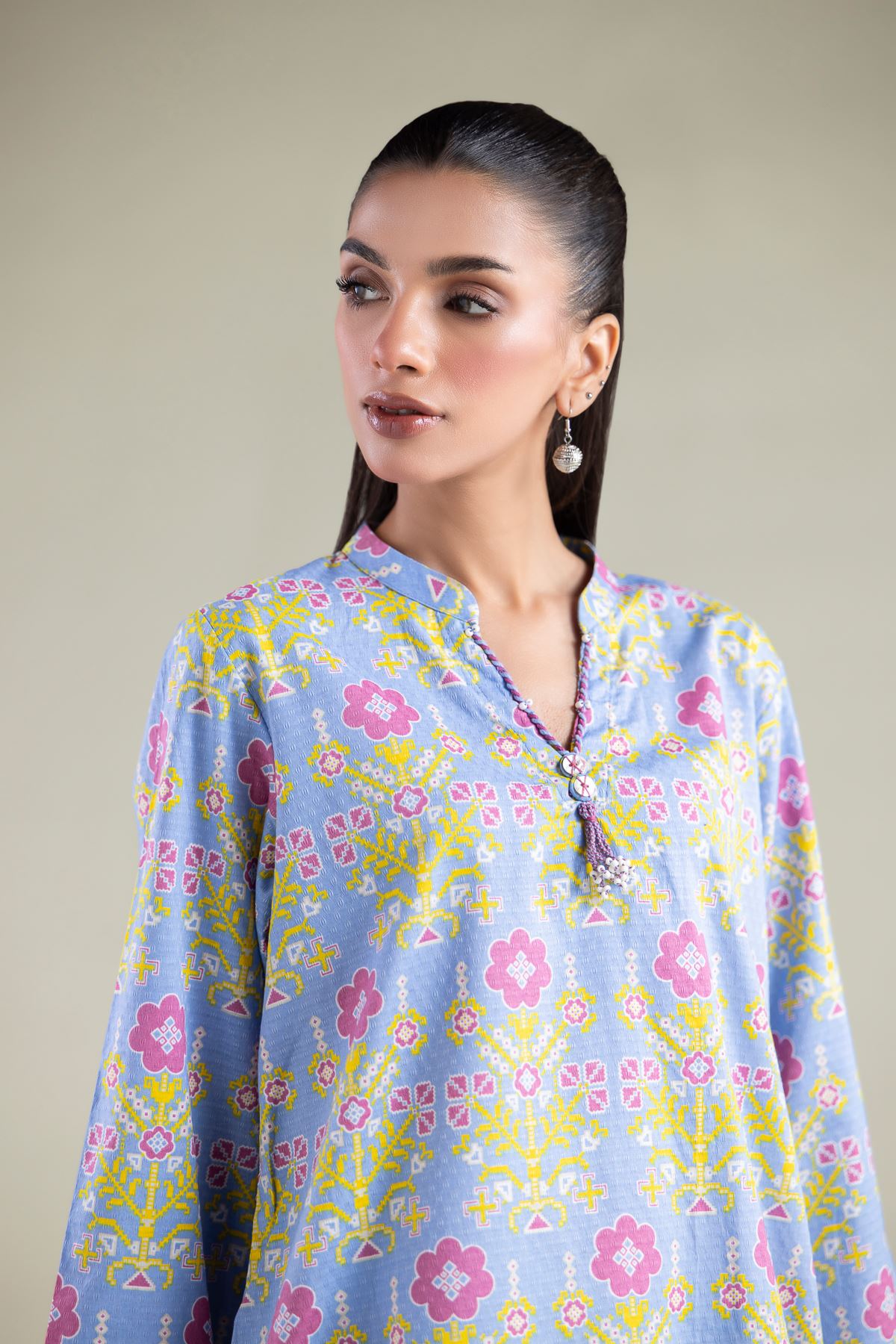 Printed Cotton Dobby Kurta - 25-00-X2-08TB-VG