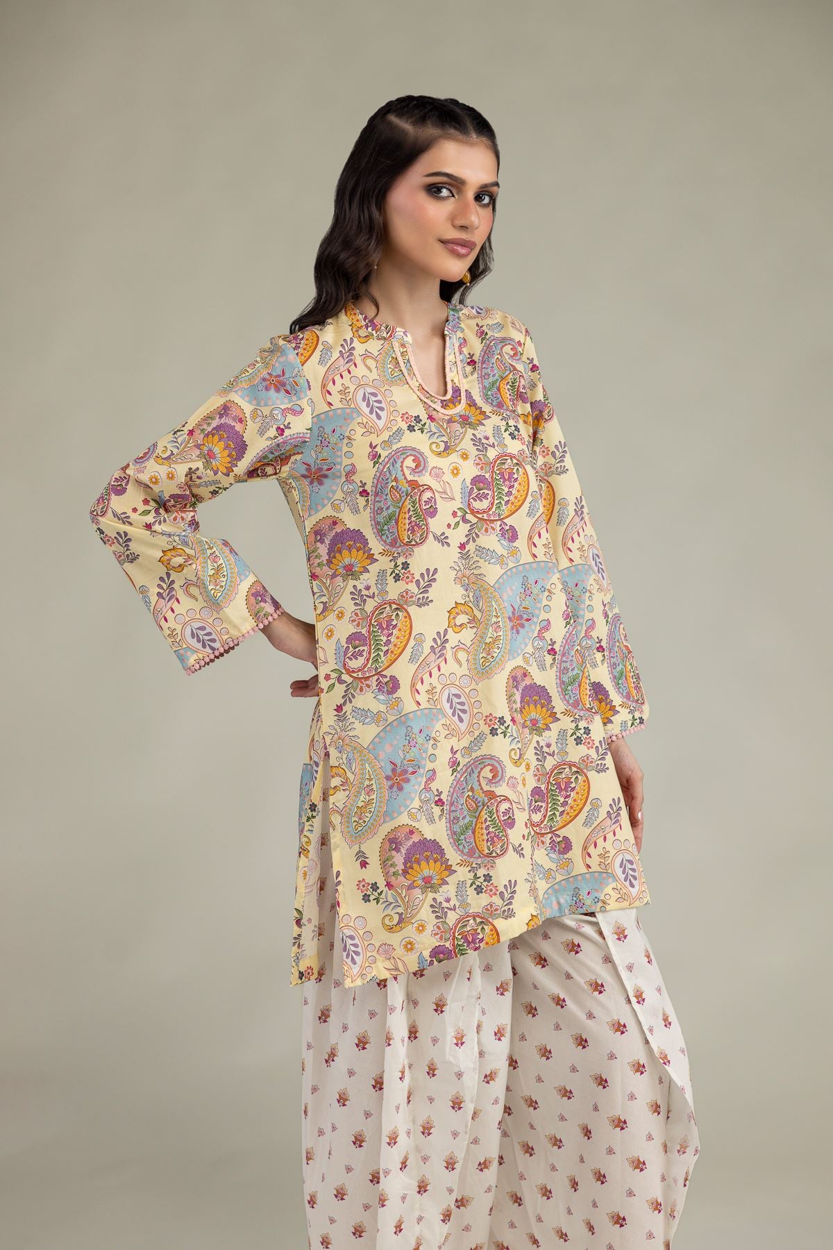 Printed Cambric Short Cambric Kurta - 1-26-224-B-J1-VG