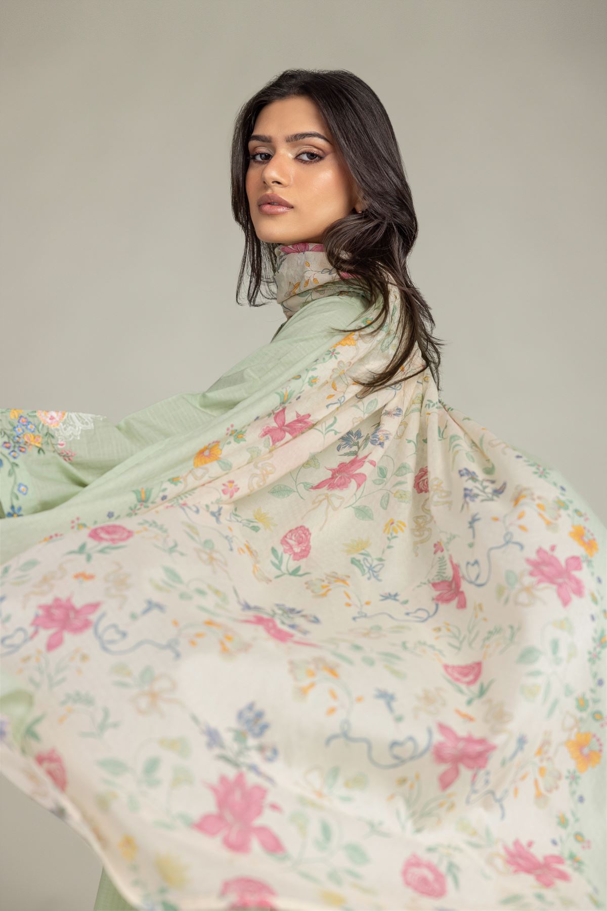 Embroidered Cotton Net Cotton Net Dupatta - 1-26-225-C-C1-VG