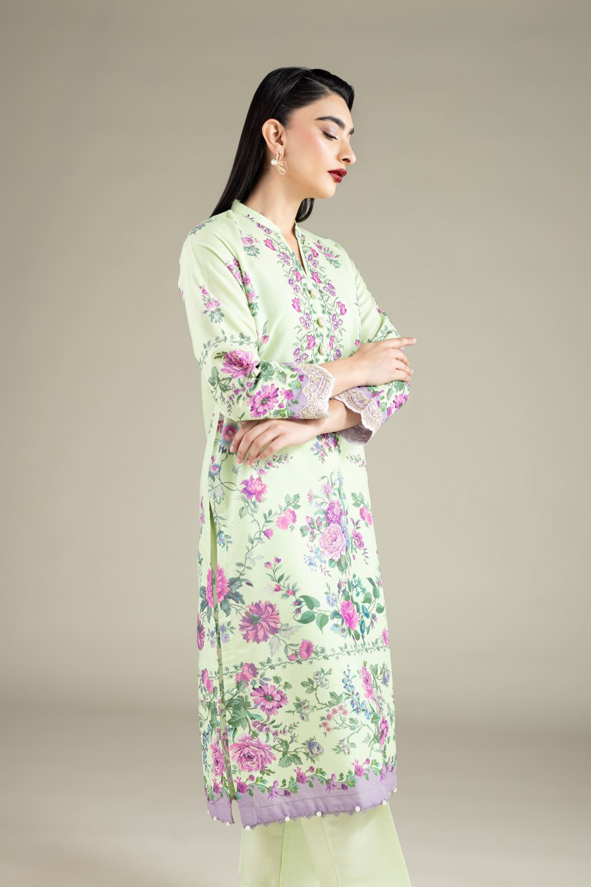 Embroidered Mesuri Kurta - 25-10-12E11-02TA-VG