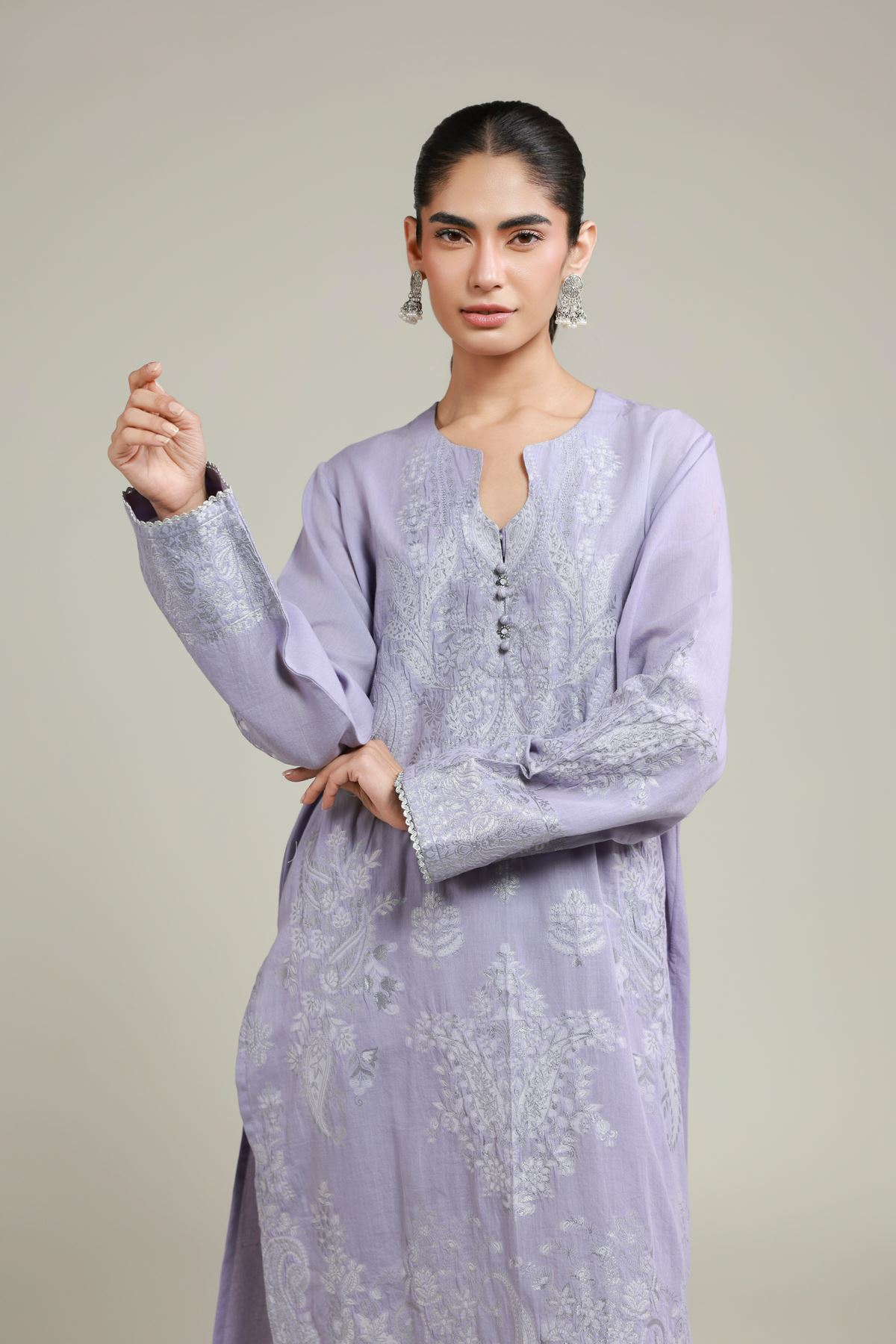 Dyed Jacquard Jacquard Tailored Set - 26-02-1E13-02TA-VG