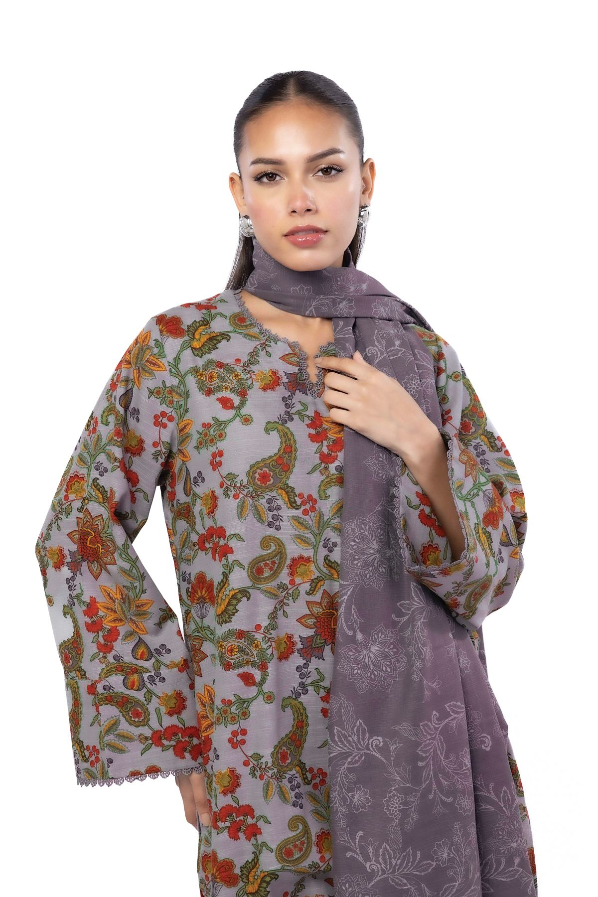 Printed Khaddar Tailored 3 Piece - KN31AST-VG