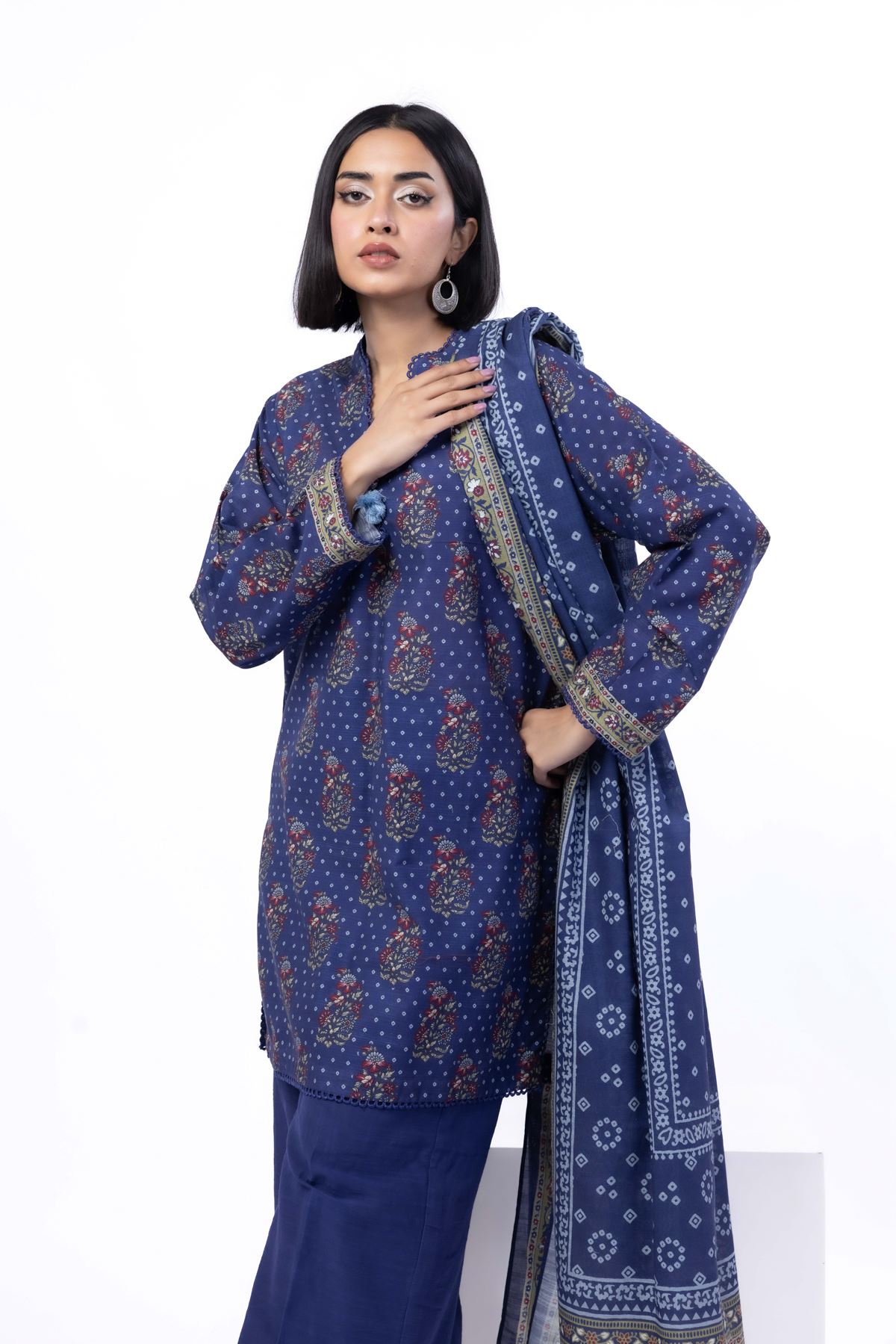 Printed Light Khaddar Fabrics 3 Piece - KRN02A-VG