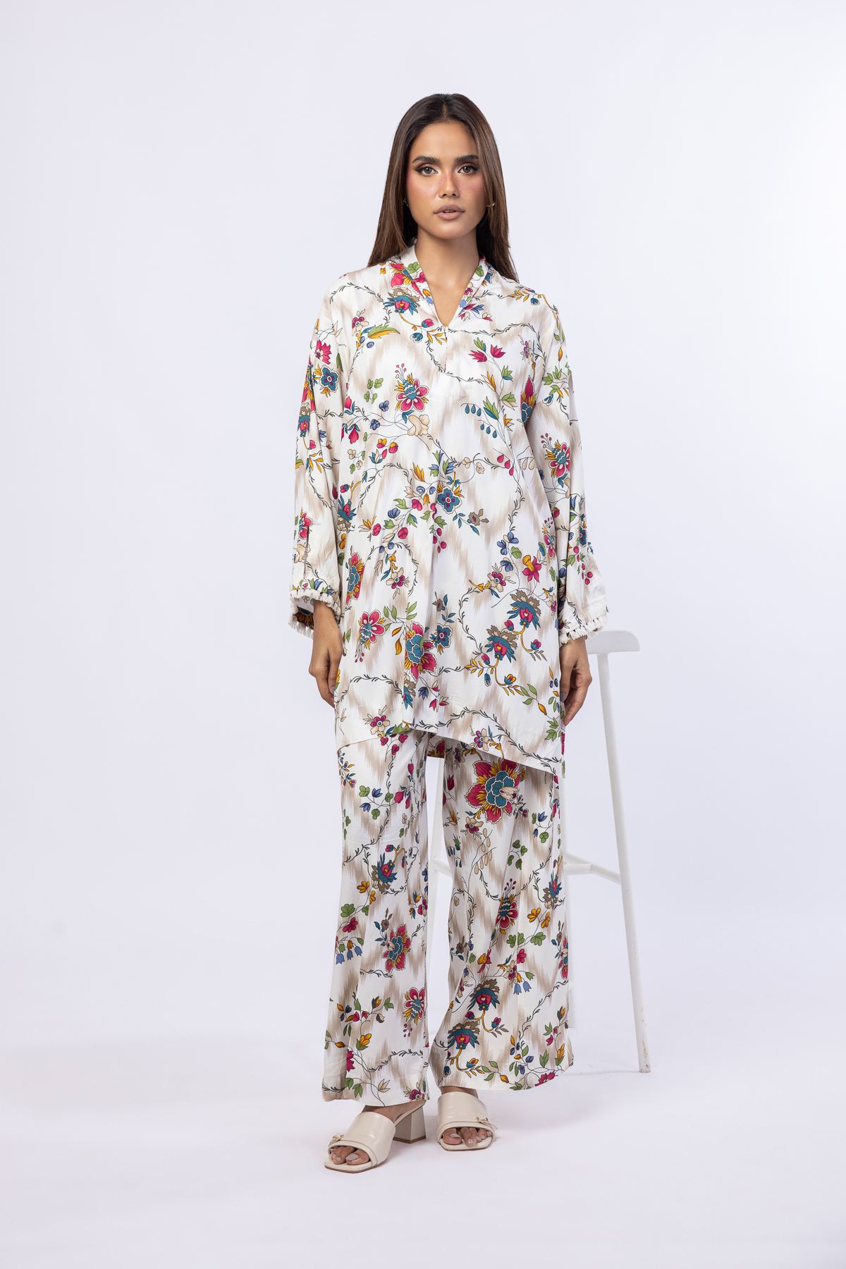 Printed Viscose Crepe Kurta - 25-07-7E5-06TB-VG