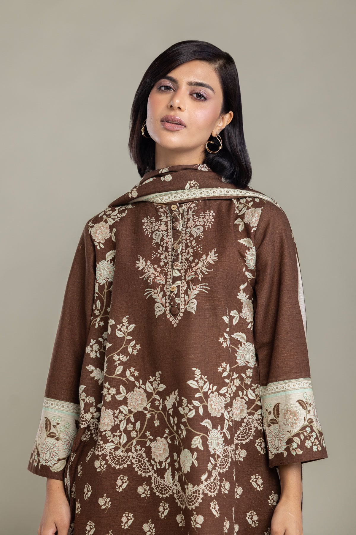 Printed Light Khaddar Tailored 3-Piece Set - 1-26-226-A-A2-VG