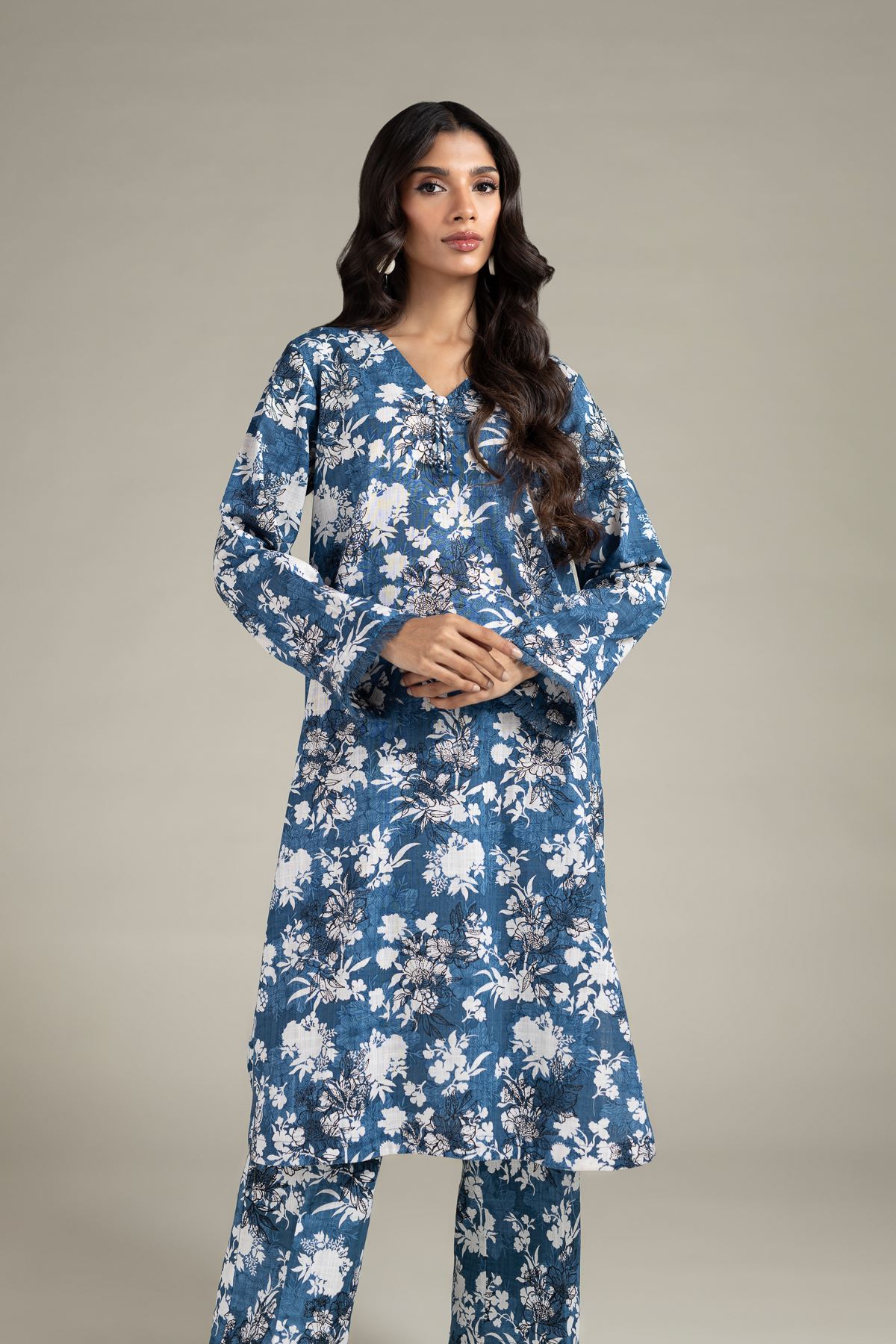 Printed Heavy Textured Cotton Kurta - 25-10-12E9-02TA-VG