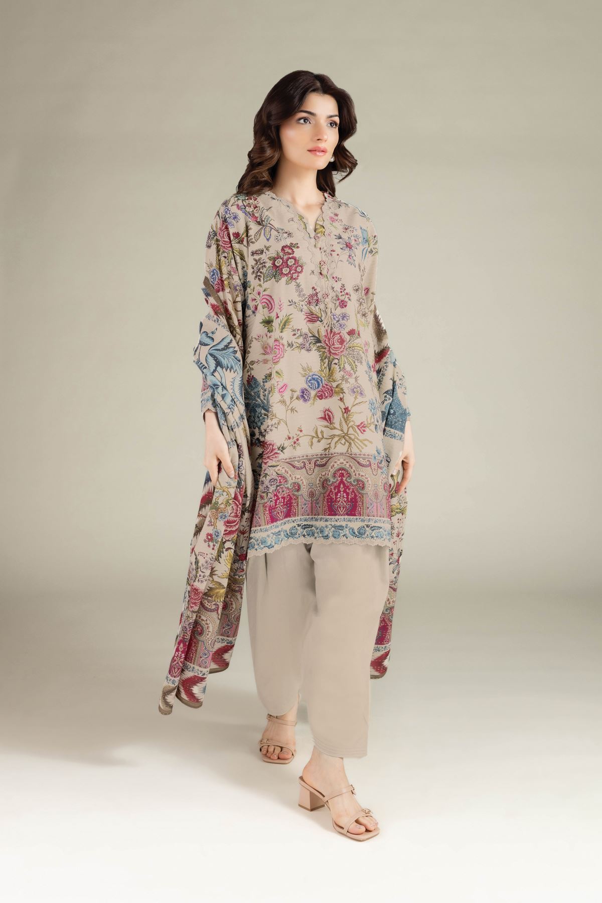 Printed Mesuri Dobby Tailored 3 Piece - T-A22-26-117FA1-VG