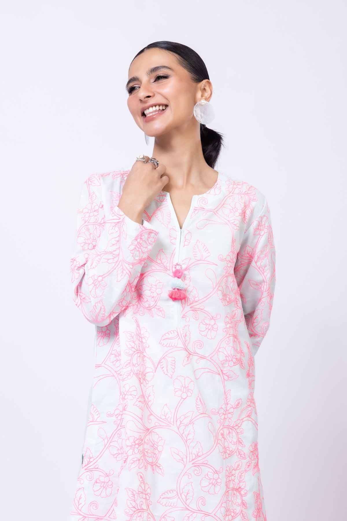 Embroidered Broshia Kurta - 25-04E48-07TA-VG