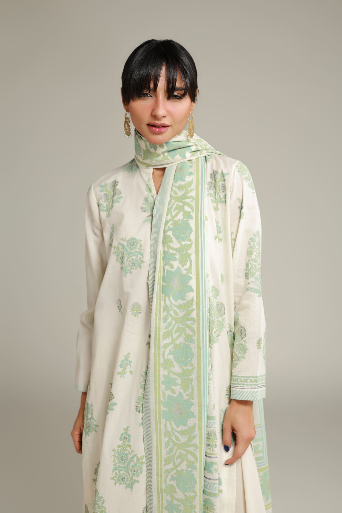 Printed Lawn Printed Lawn Dupatta - 26-02-1E13-06SA-VG