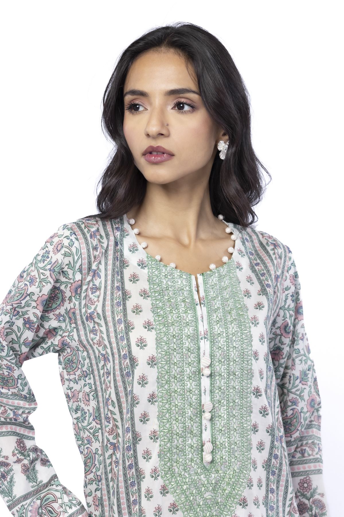 Embroidered Lawn Fabrics 3 Piece - CA02A-VG