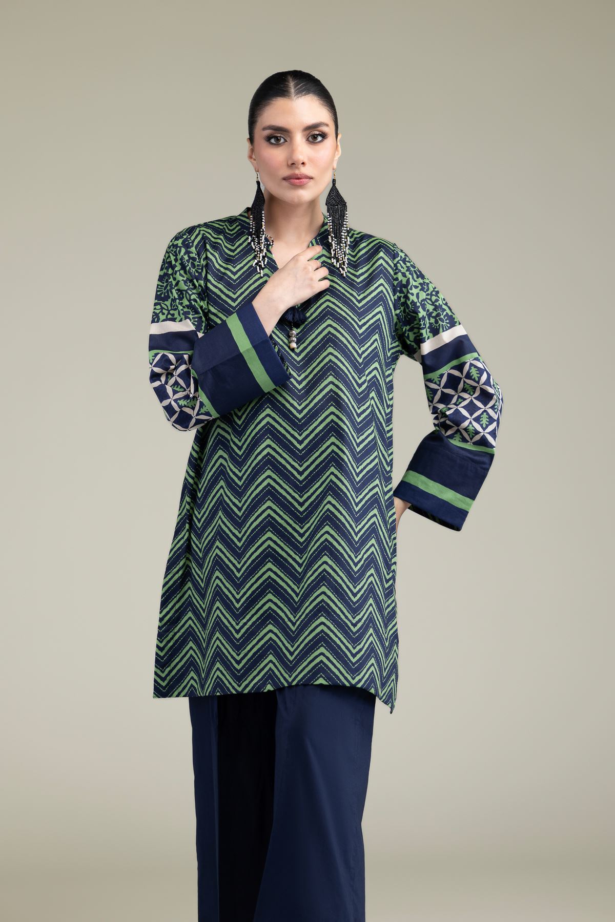 Printed Cambric Short Cambric Kurta - 1-26-209-A-E2-VG