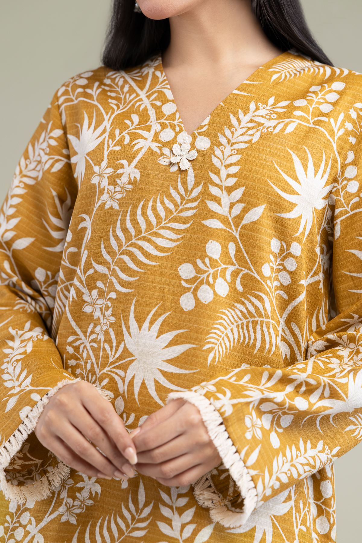 Printed Cotton Dobby Floral Cotton Kurta - 1-26-247-A-G1-VG