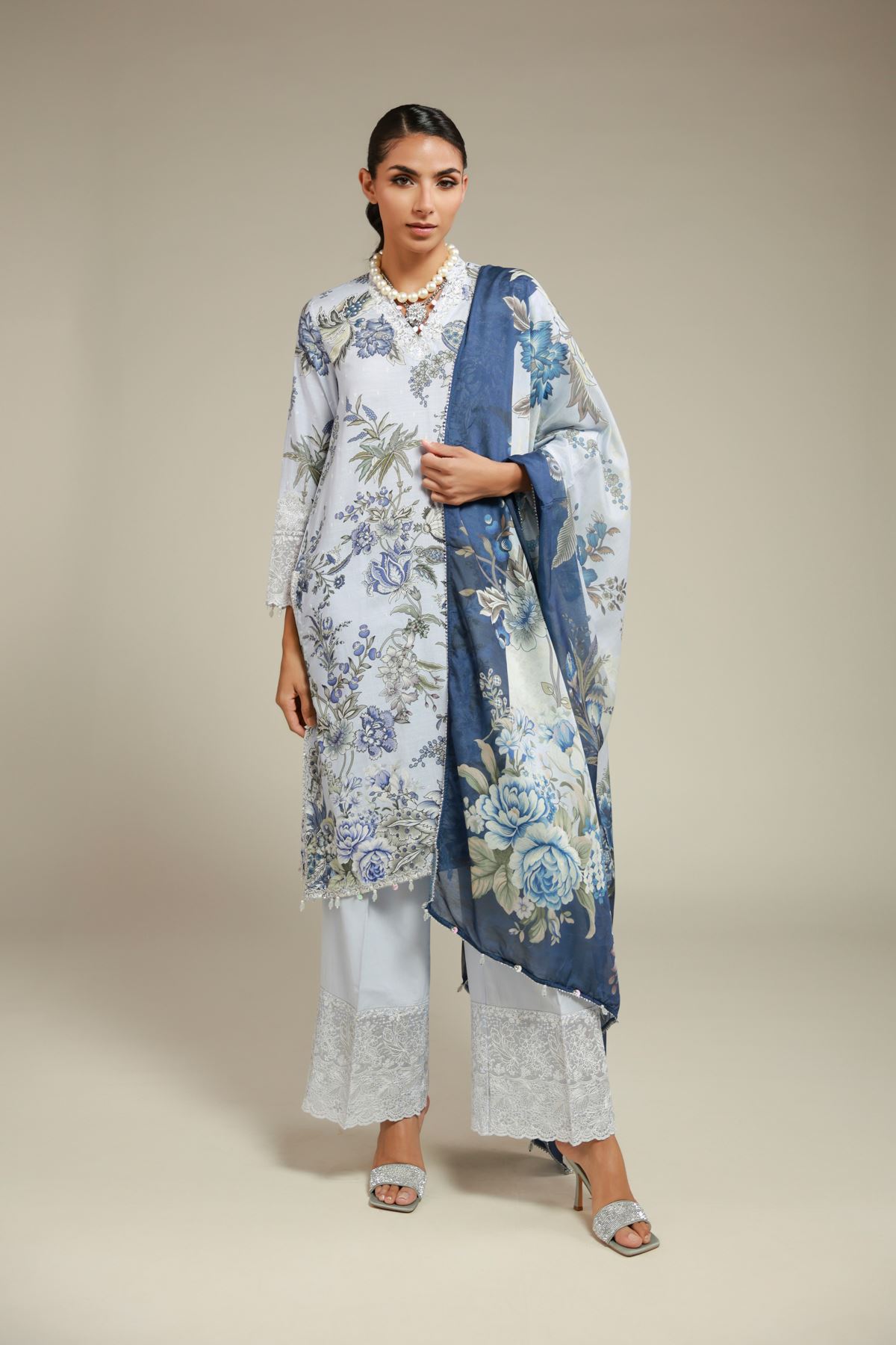 Embroidered Raw Silk Pants - 2-26-103-C-A-VG