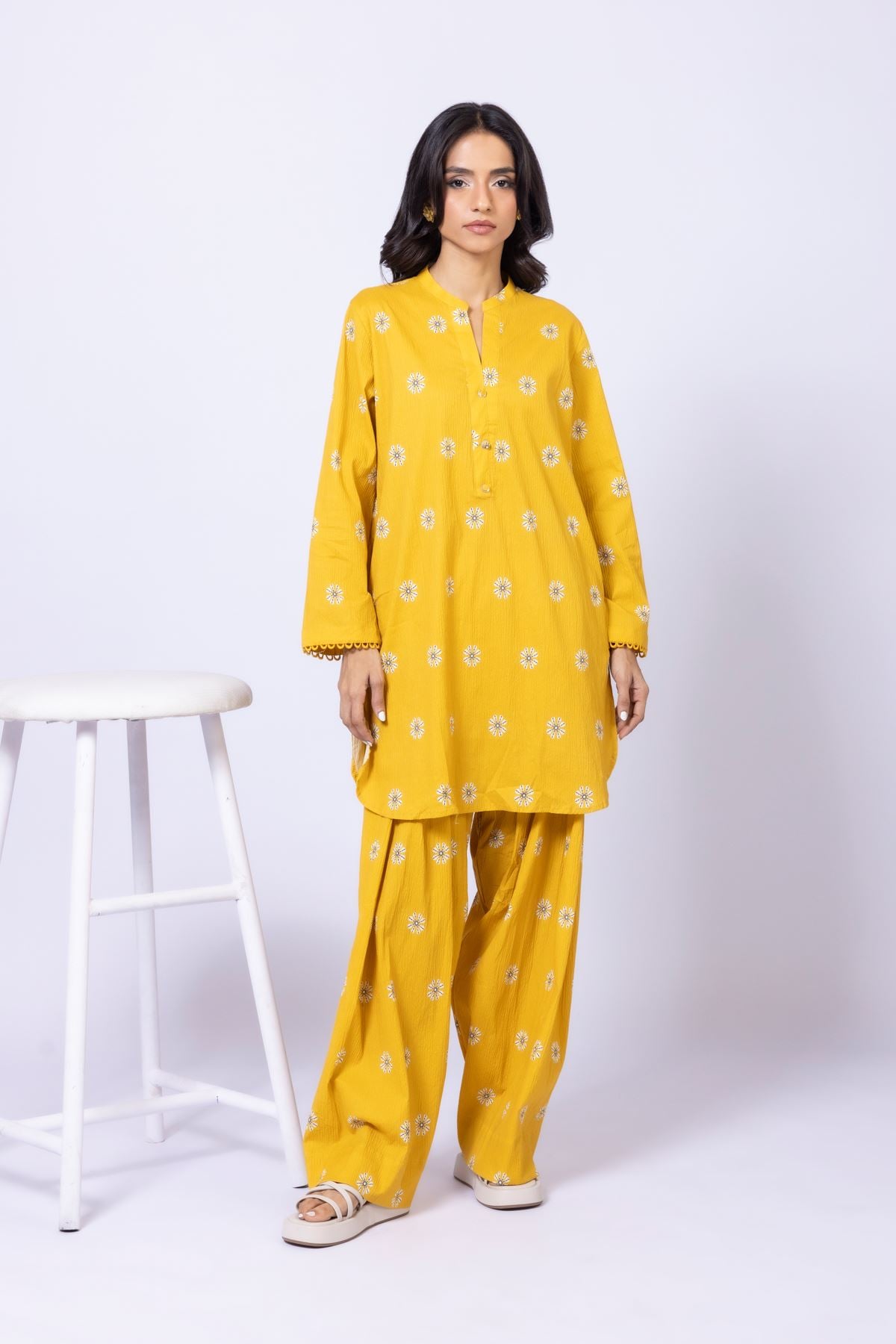 Printed Cotton Crinkle Kurta - 25-09-11E3-07TA-VG