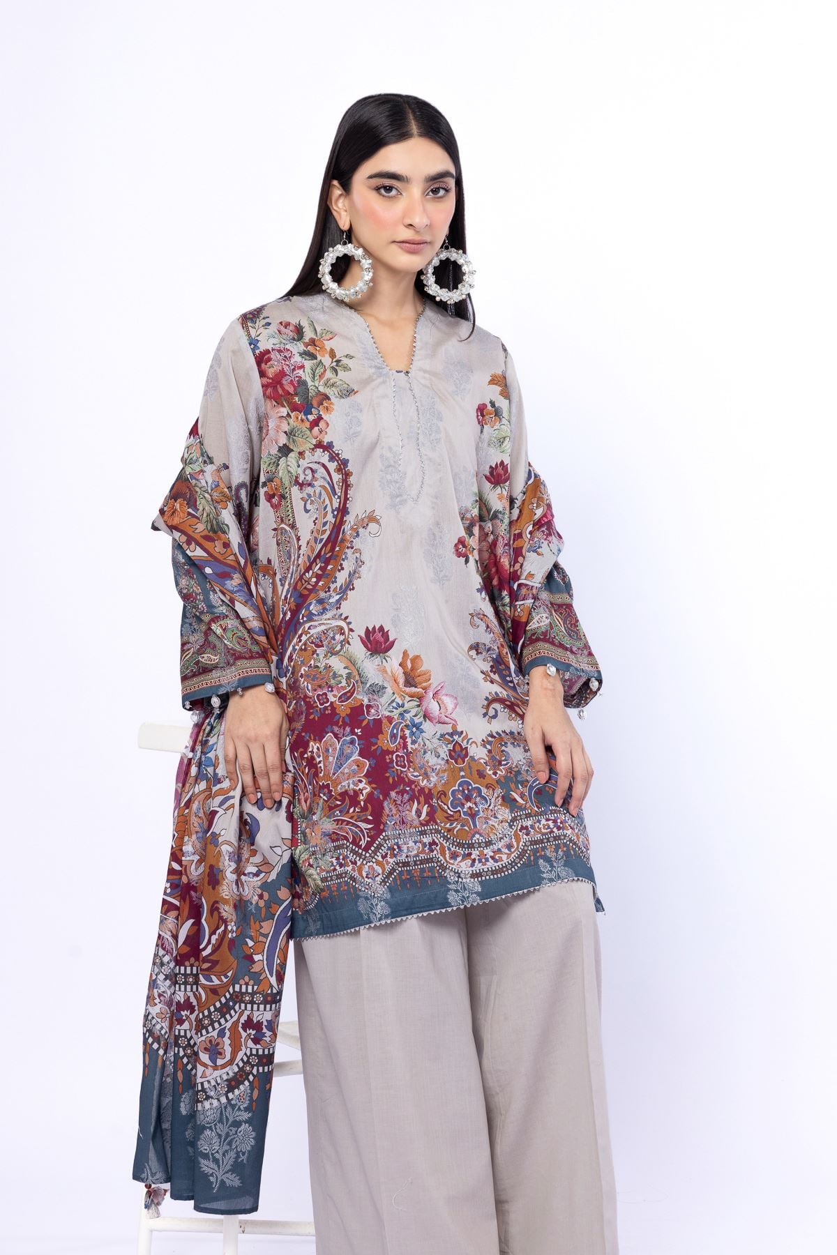 Printed Jacquard Tailored 3 Piece - T-A33-26-108FD-VG