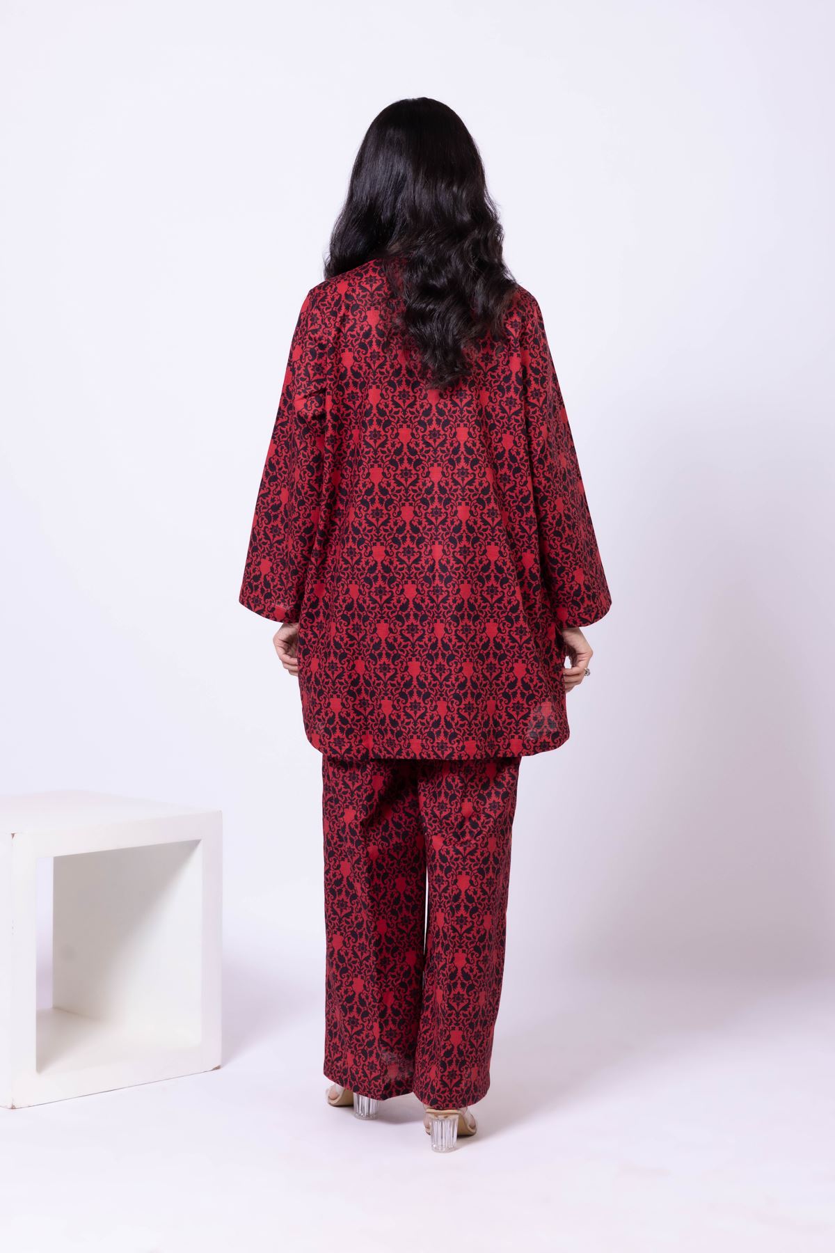 Printed Khaddar Kurta - 25-09-11E5-02TA-VG