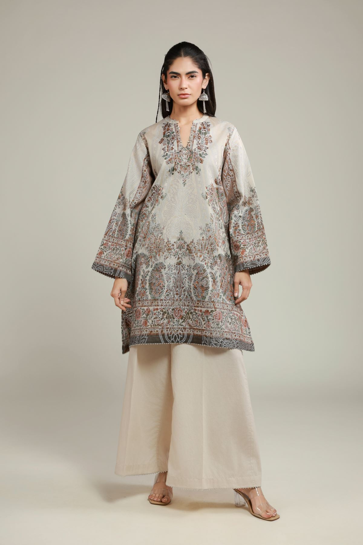 Printed Jacquard 2-Piece Tailored Set - T-A113-26-106EC2-VG