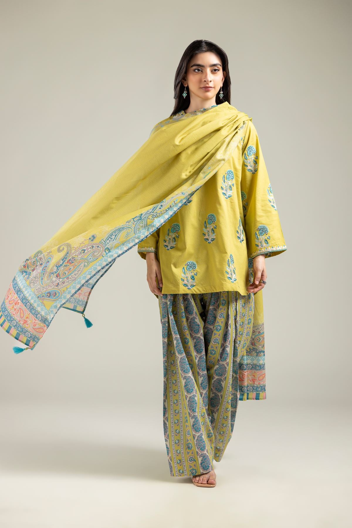 Embroidered Mesuri Floral Mesuri Dupatta - 1-26-142-A-E-VG